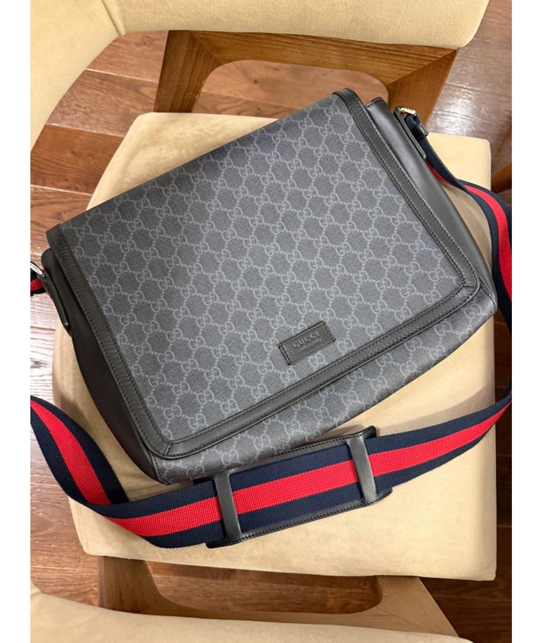 GUCCI Антрацитовая сумка на плечо, фото 3