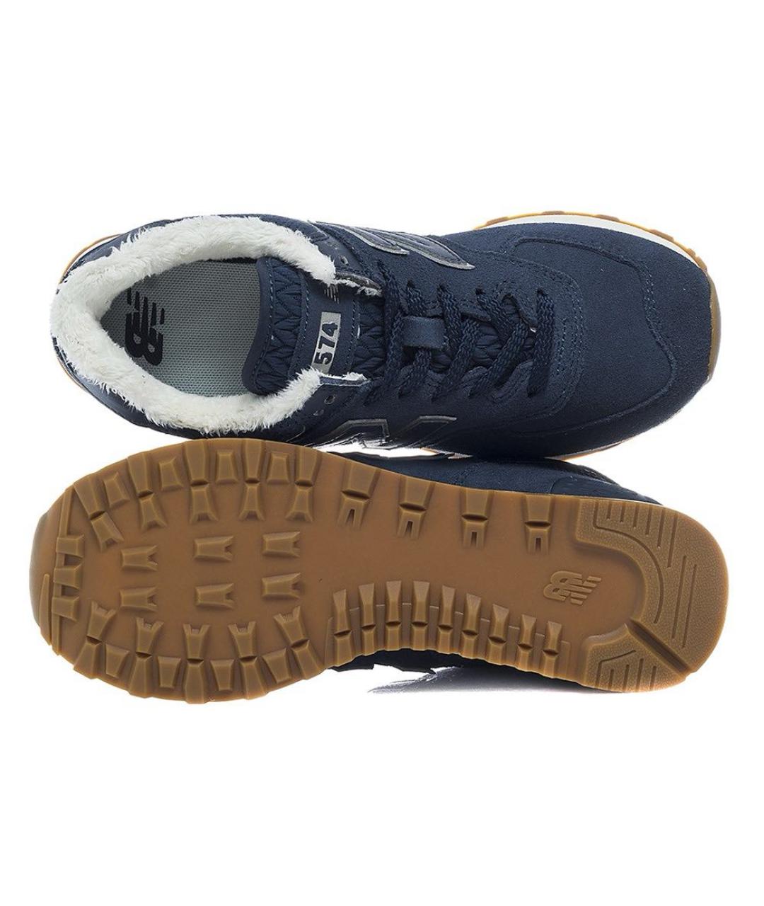 NEW BALANCE Темно-синие замшевые низкие кроссовки / кеды, фото 7