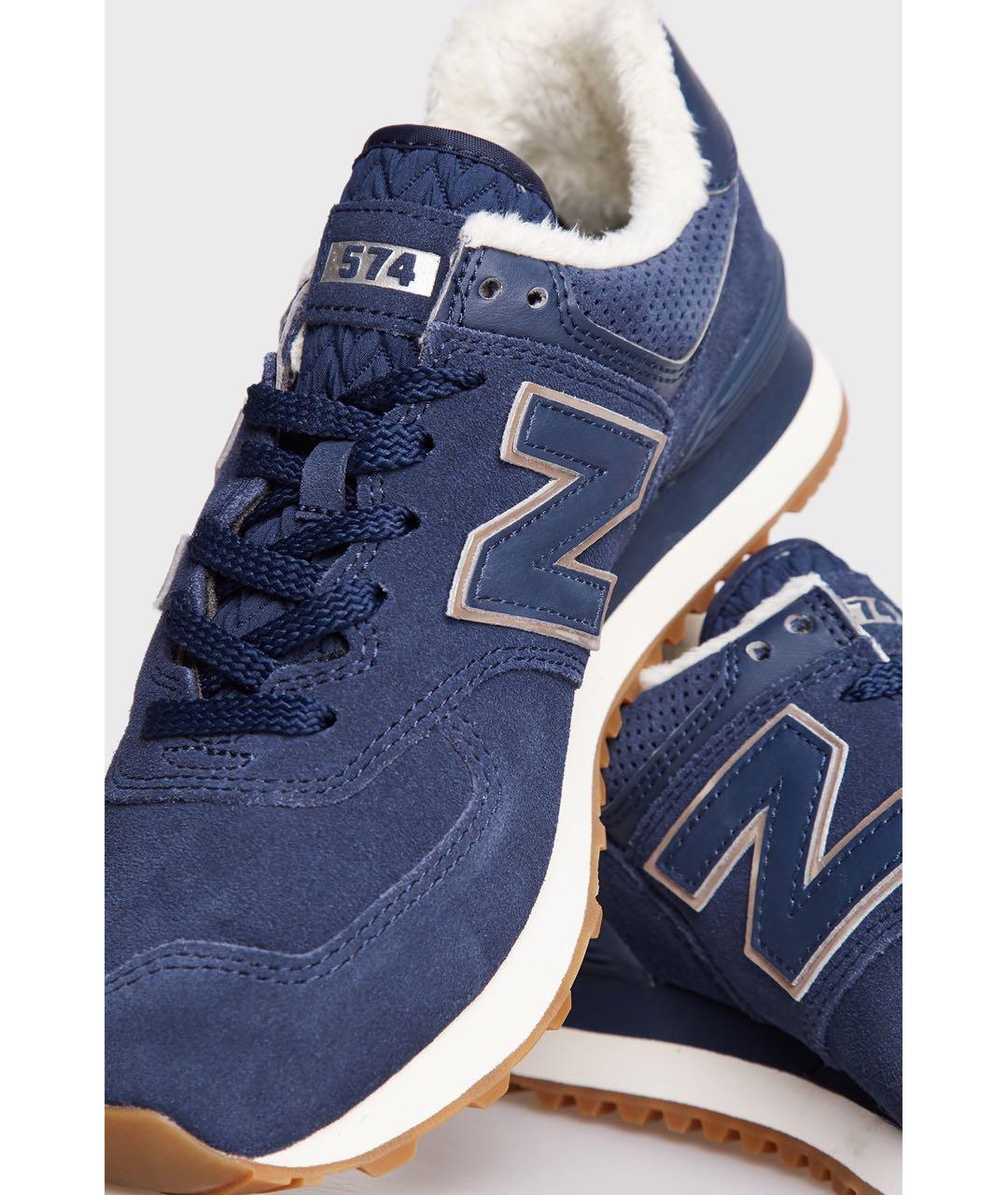 NEW BALANCE Темно-синие замшевые низкие кроссовки / кеды, фото 5
