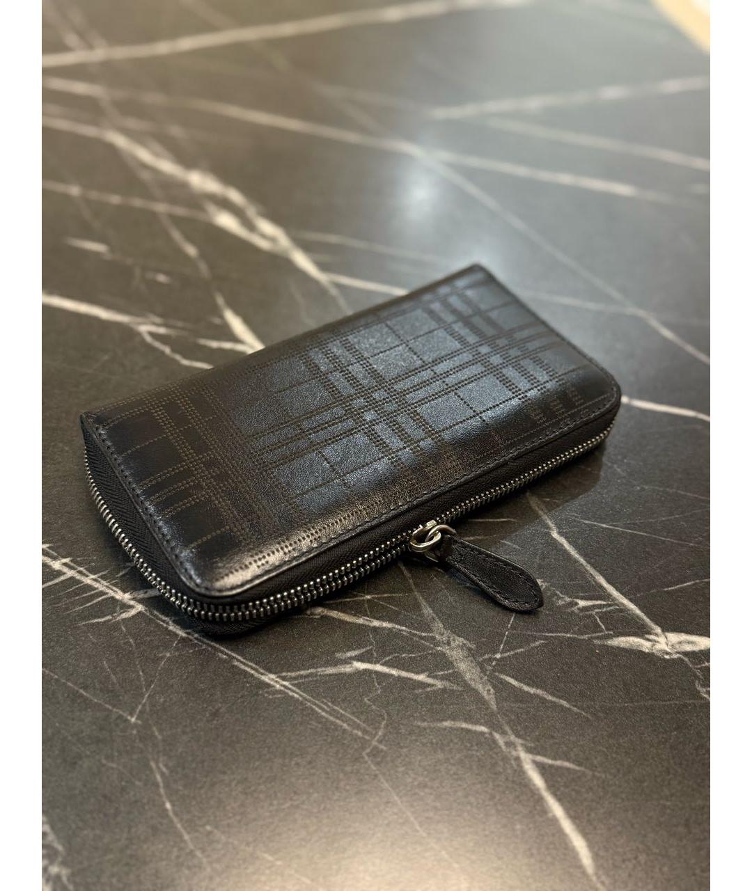 BURBERRY Черный кожаный кошелек, фото 3