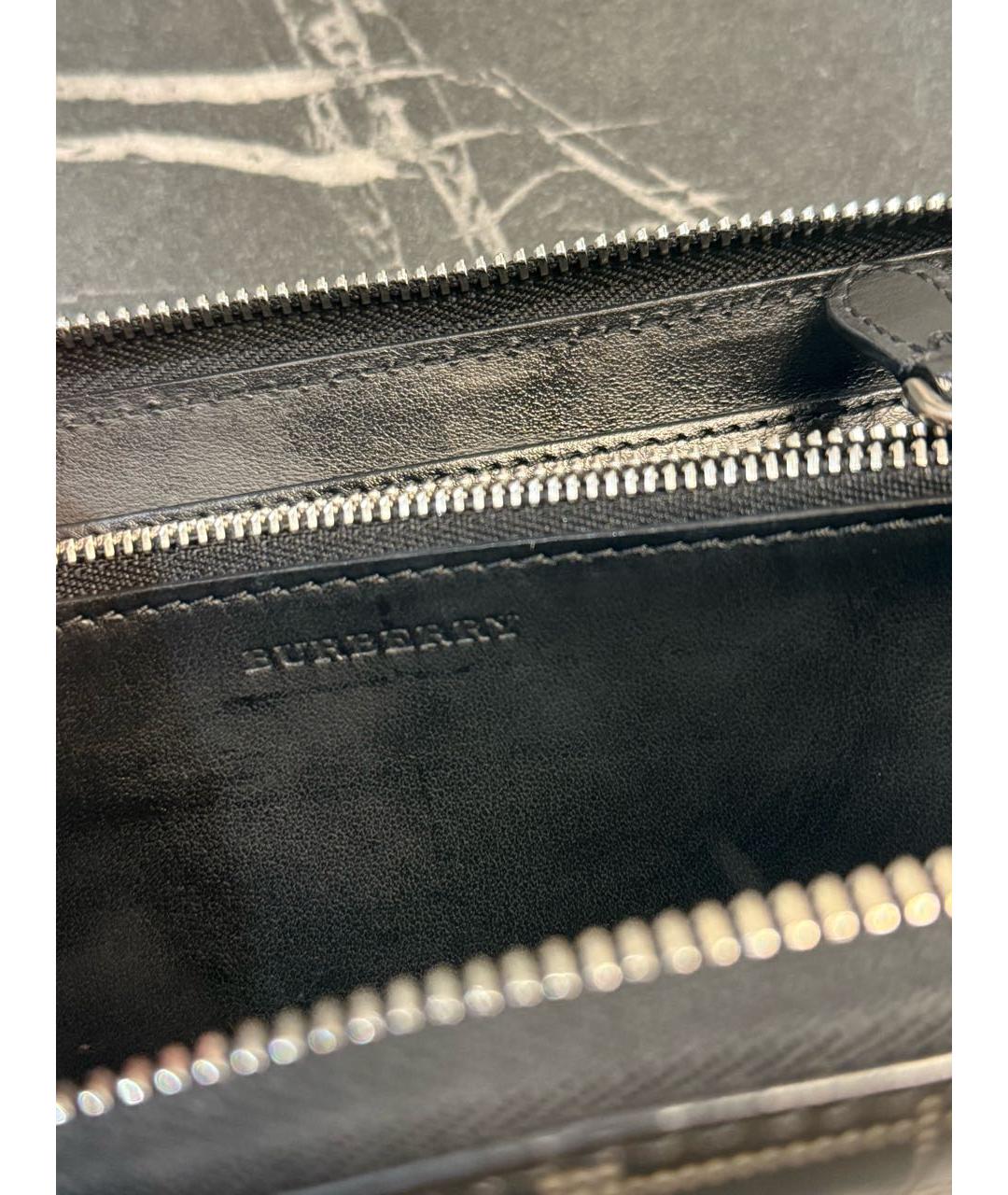 BURBERRY Черный кожаный кошелек, фото 5