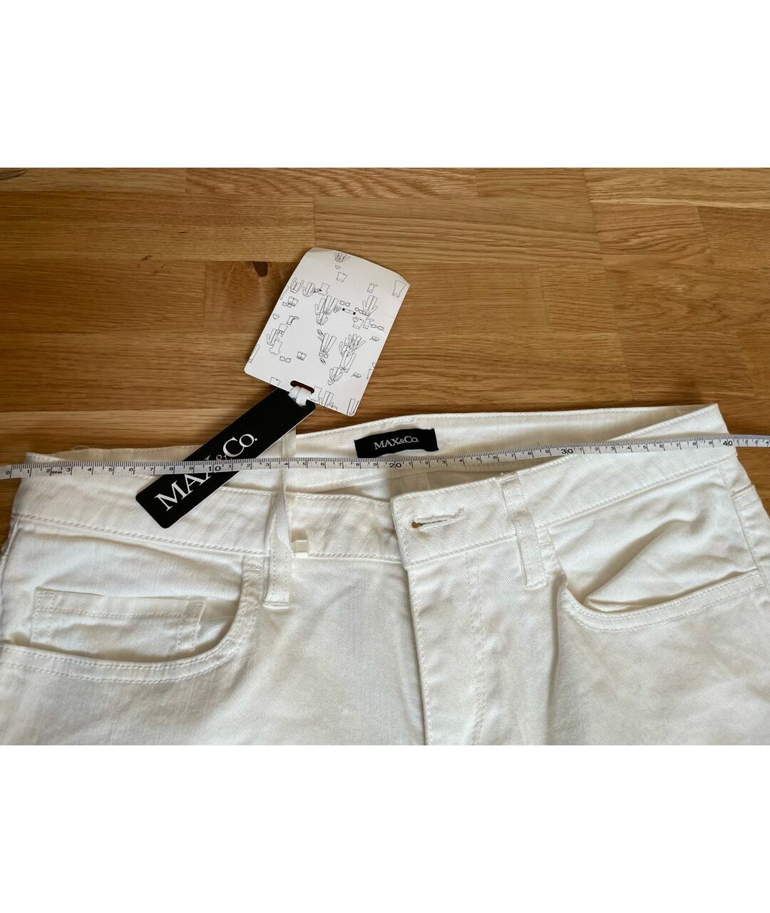 MAX&CO Белые хлопко-эластановые джинсы слим, фото 4