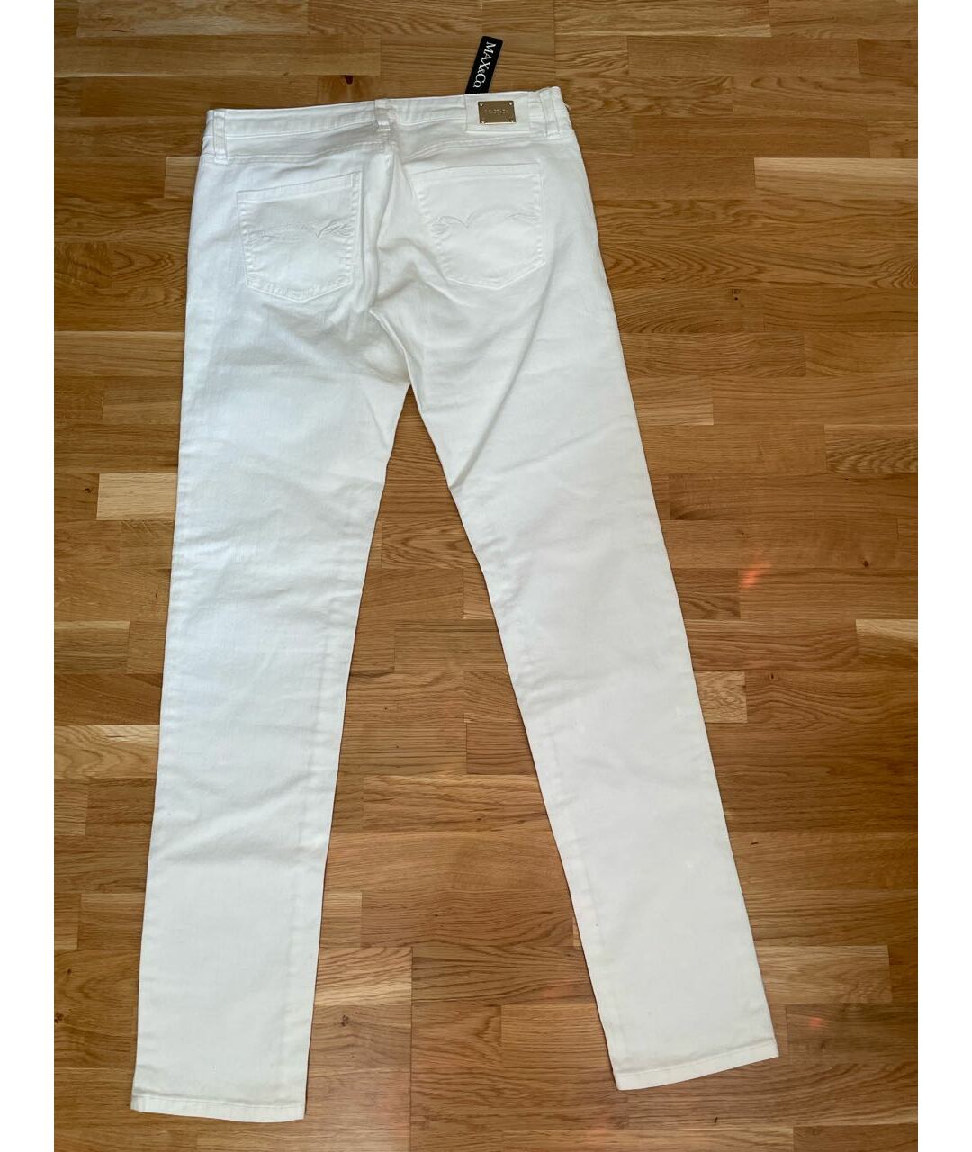 MAX&CO Белые хлопко-эластановые джинсы слим, фото 2
