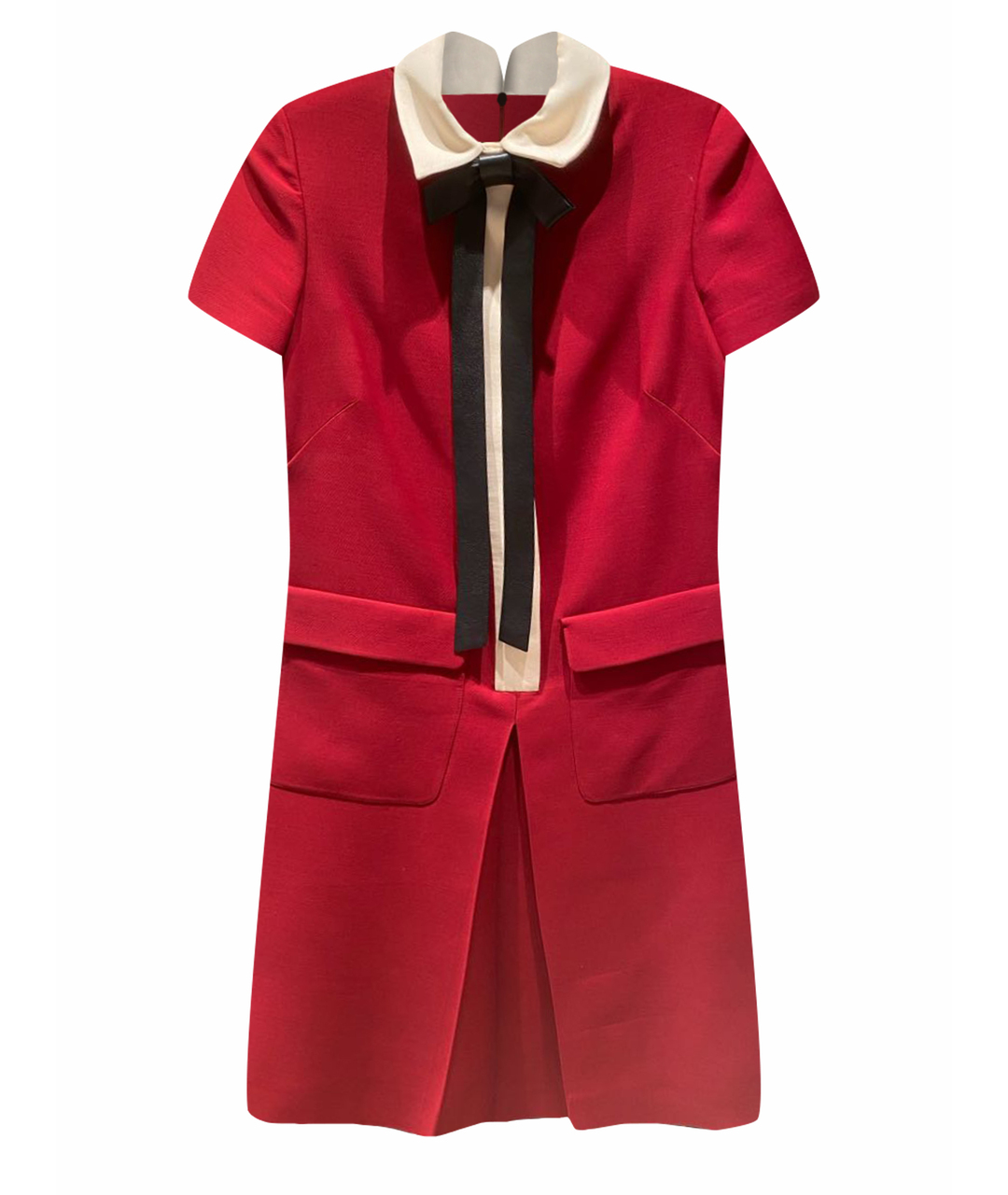 VALENTINO Красное шерстяное повседневное платье, фото 1