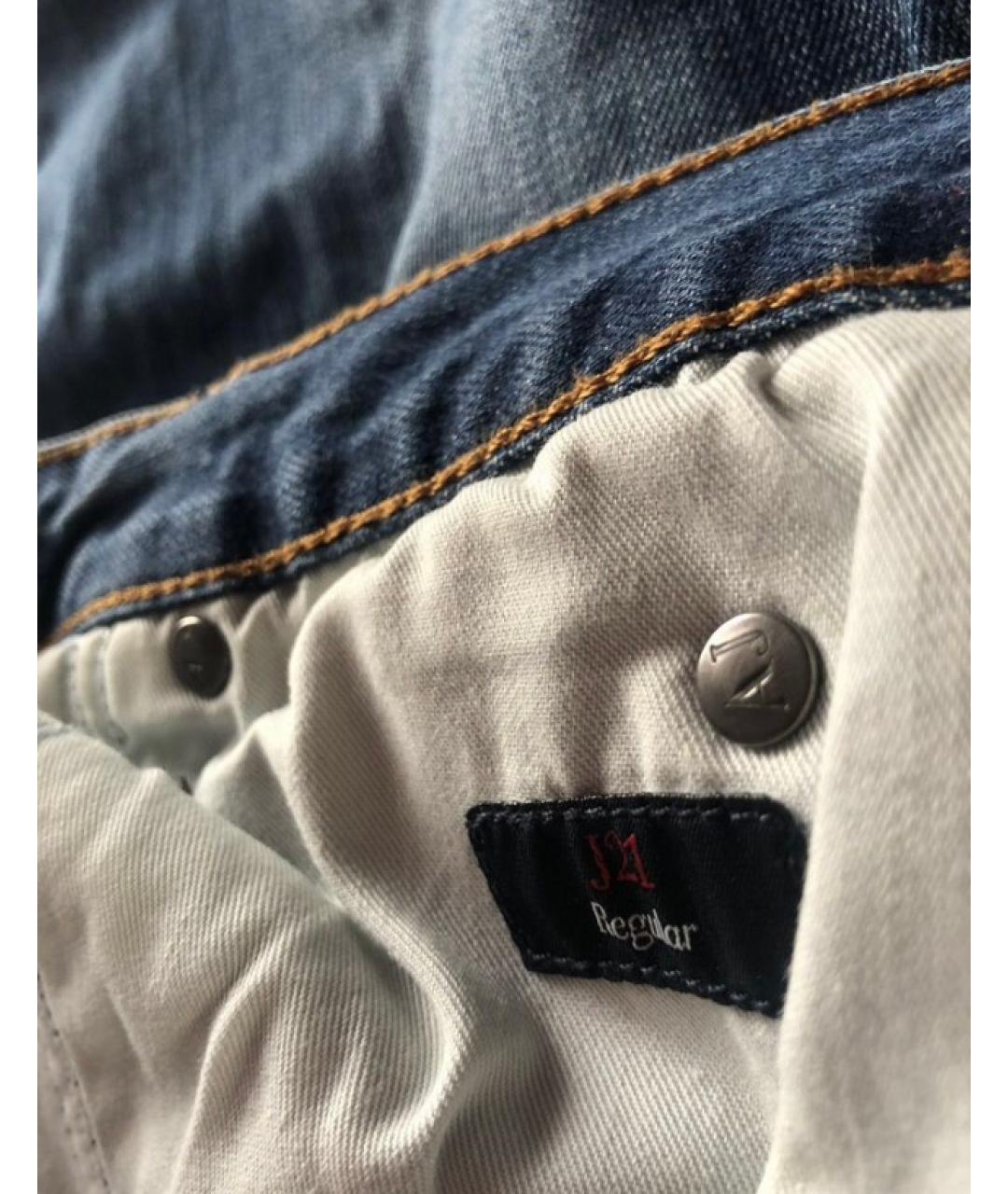 ARMANI JEANS Синие хлопковые прямые джинсы, фото 7