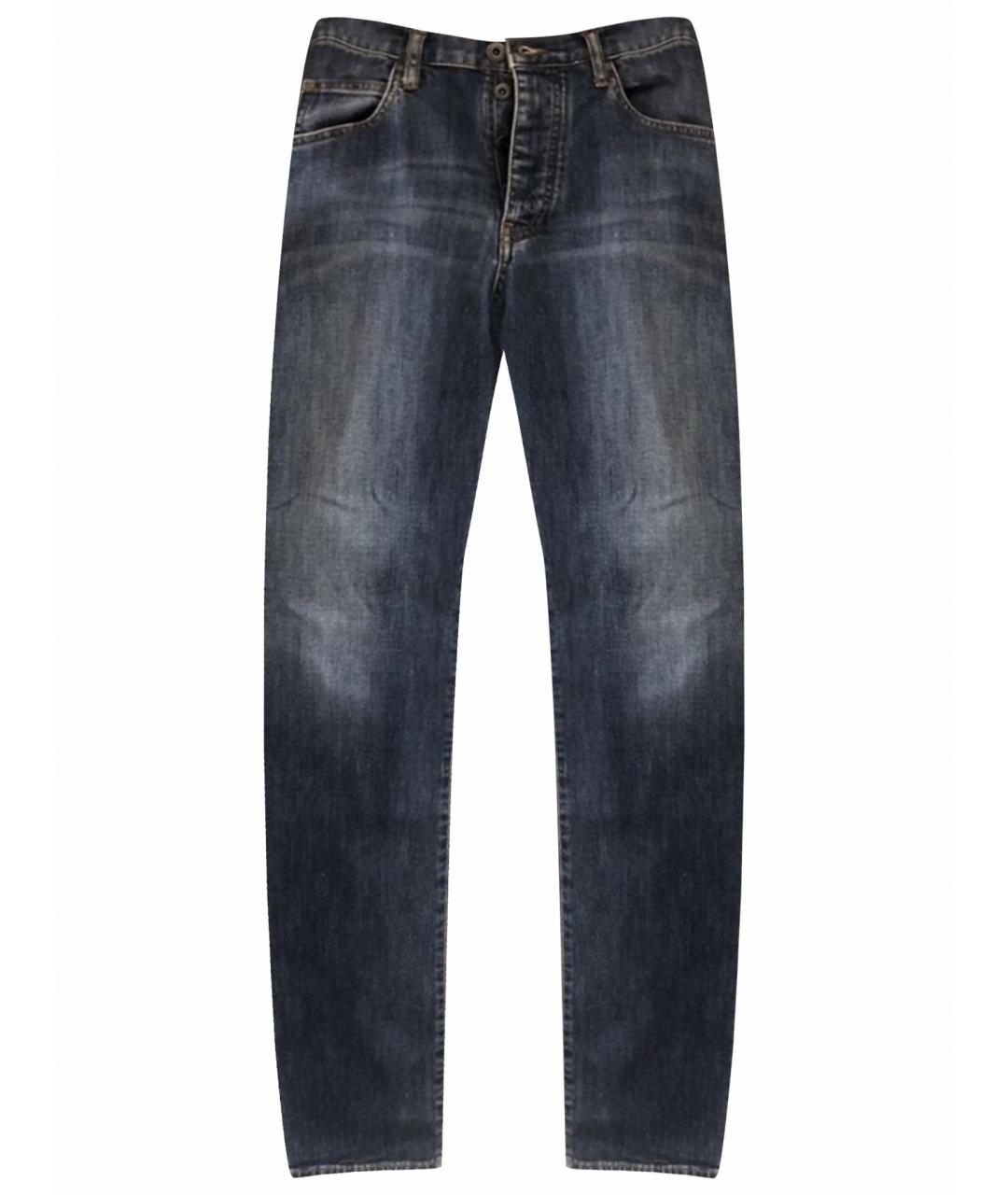 ARMANI JEANS Синие хлопковые прямые джинсы, фото 1