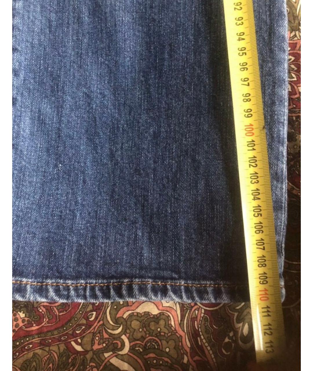 ARMANI JEANS Синие хлопковые прямые джинсы, фото 4