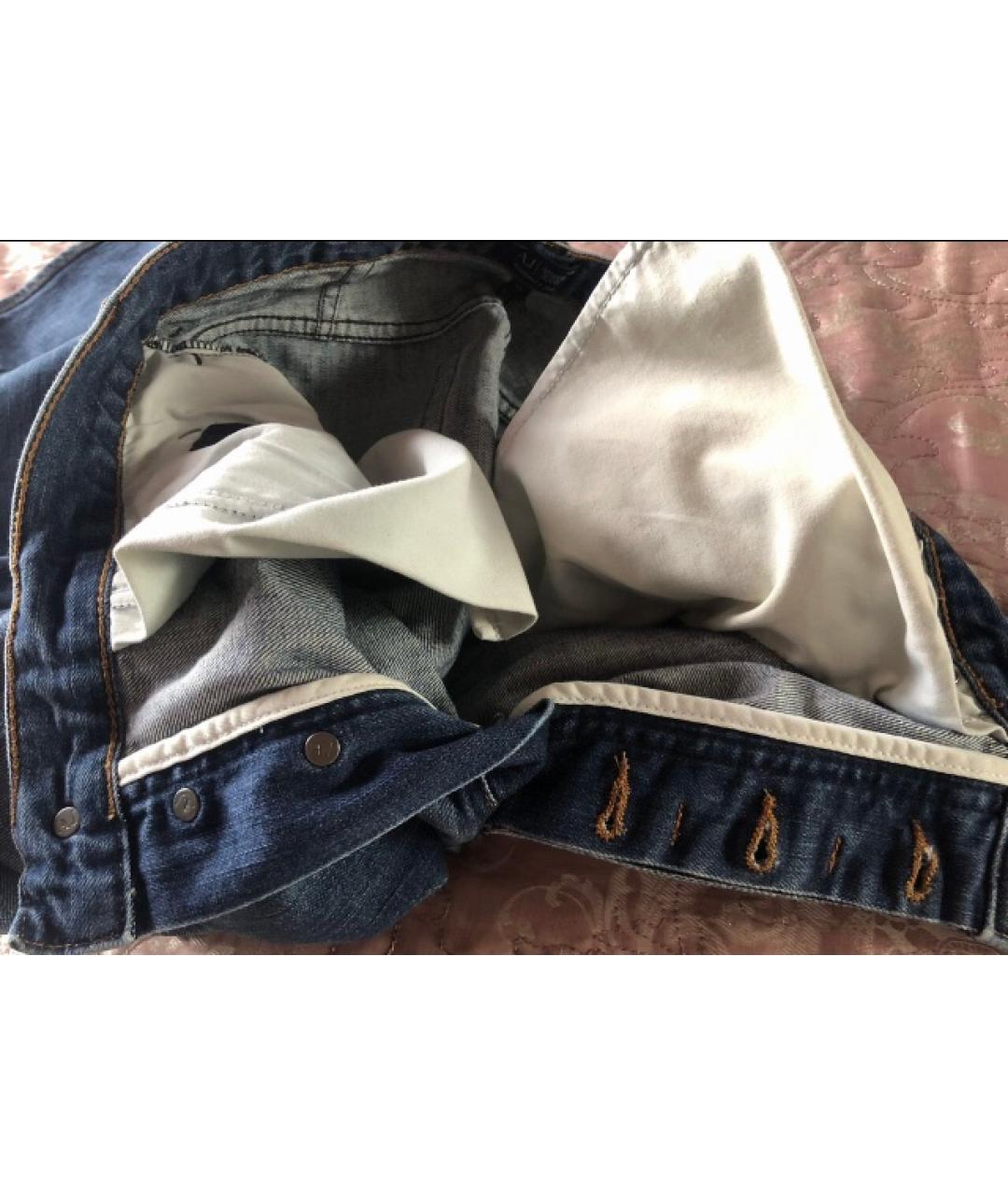 ARMANI JEANS Синие хлопковые прямые джинсы, фото 8