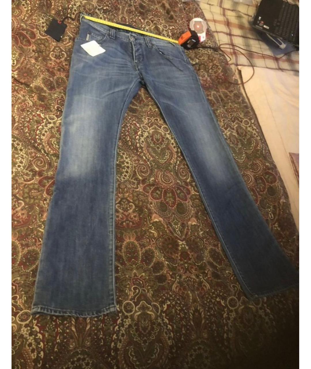 ARMANI JEANS Синие хлопковые прямые джинсы, фото 7