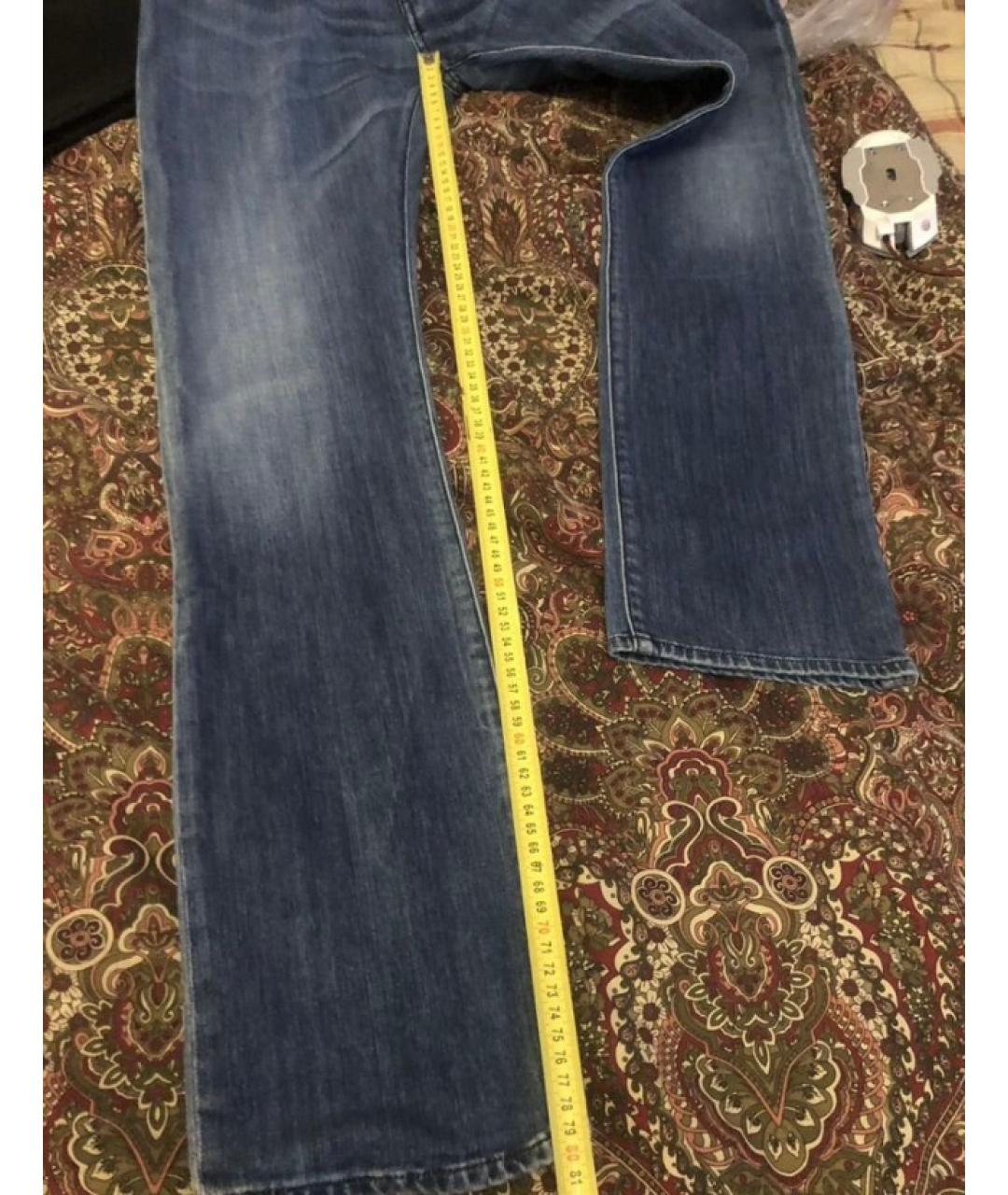 ARMANI JEANS Синие хлопковые прямые джинсы, фото 9