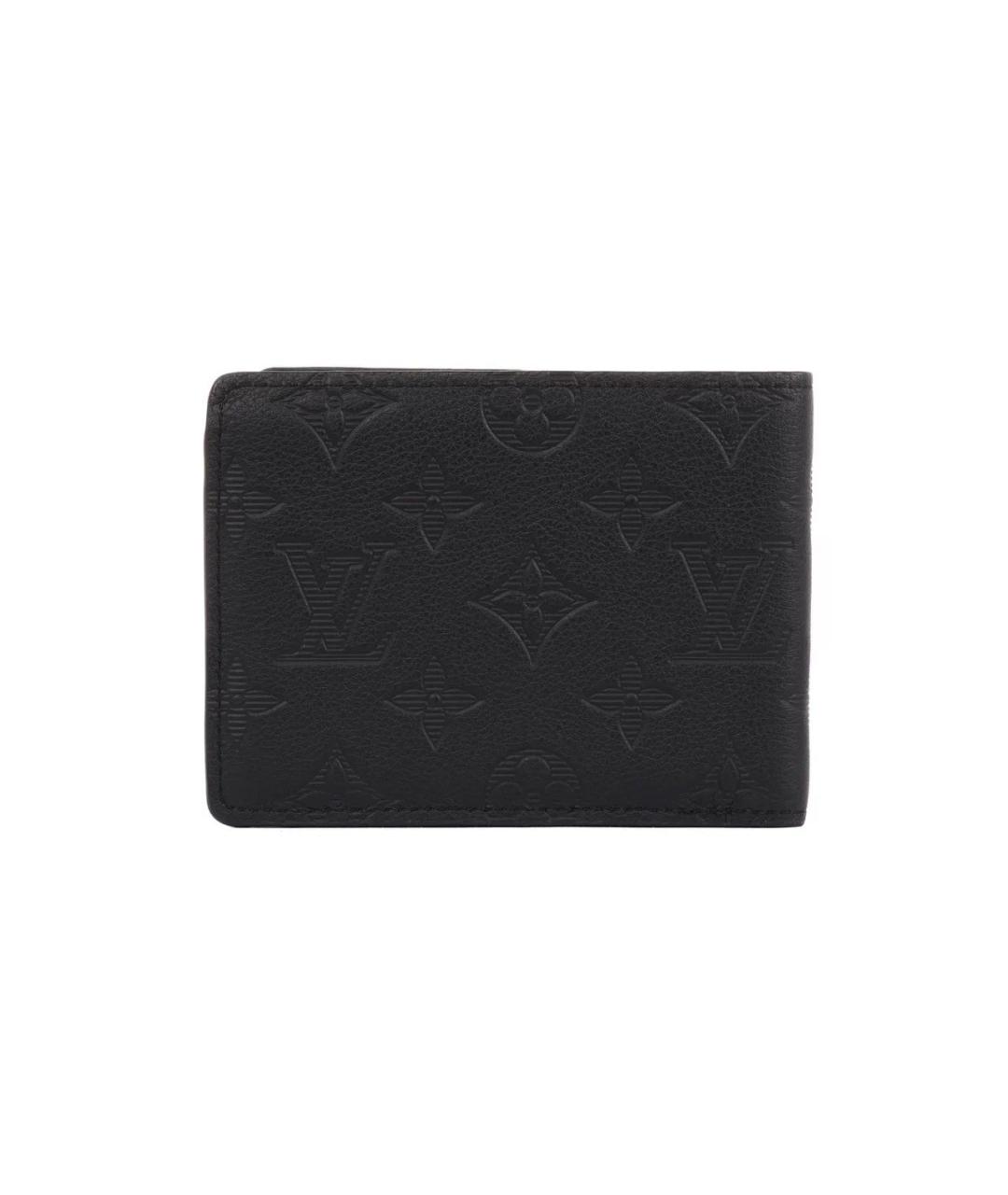 LOUIS VUITTON Черный кожаный кошелек, фото 3