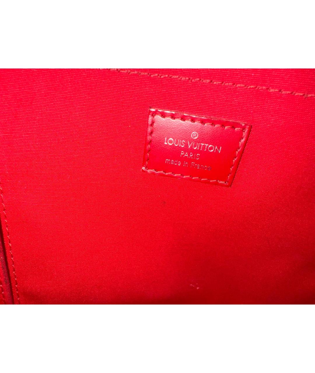 LOUIS VUITTON Красная кожаная сумка тоут, фото 6