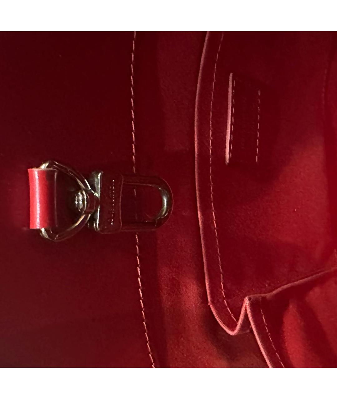 LOUIS VUITTON Красная кожаная сумка тоут, фото 7