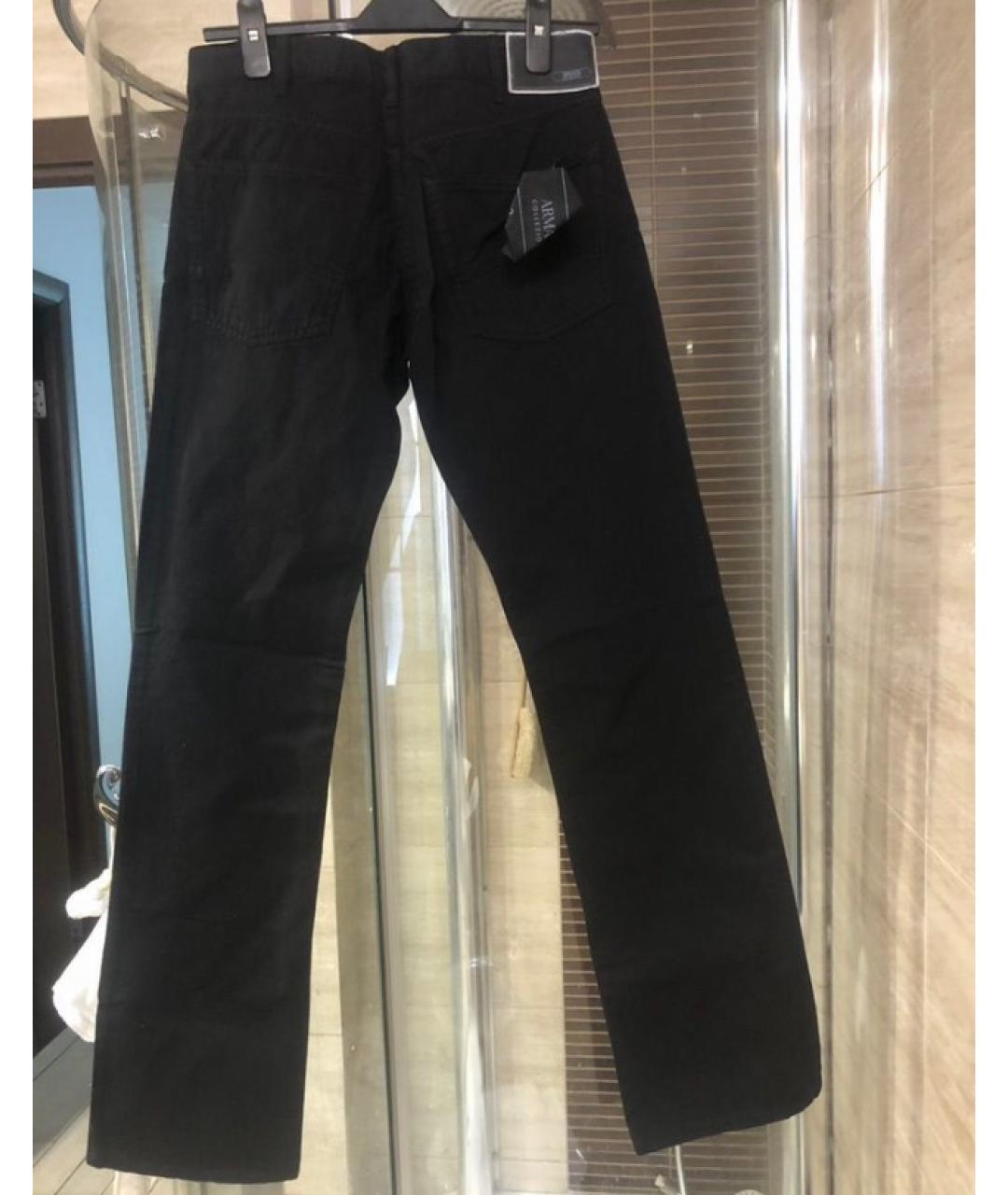 ARMANI COLLEZIONI Черные хлопковые прямые джинсы, фото 2