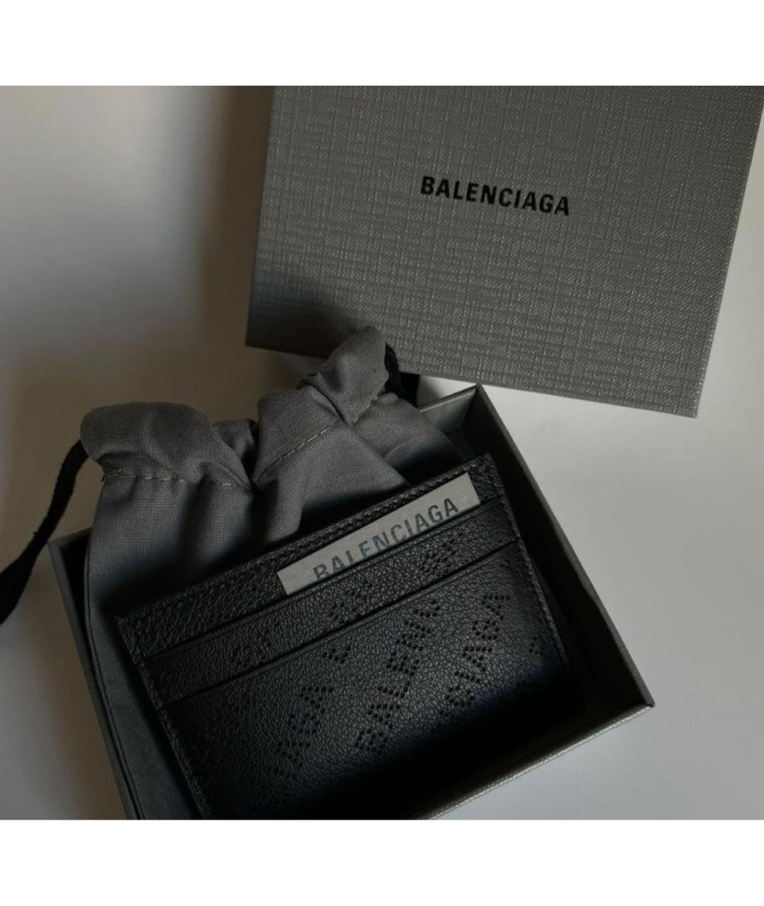 BALENCIAGA Черный кожаный кардхолдер, фото 3