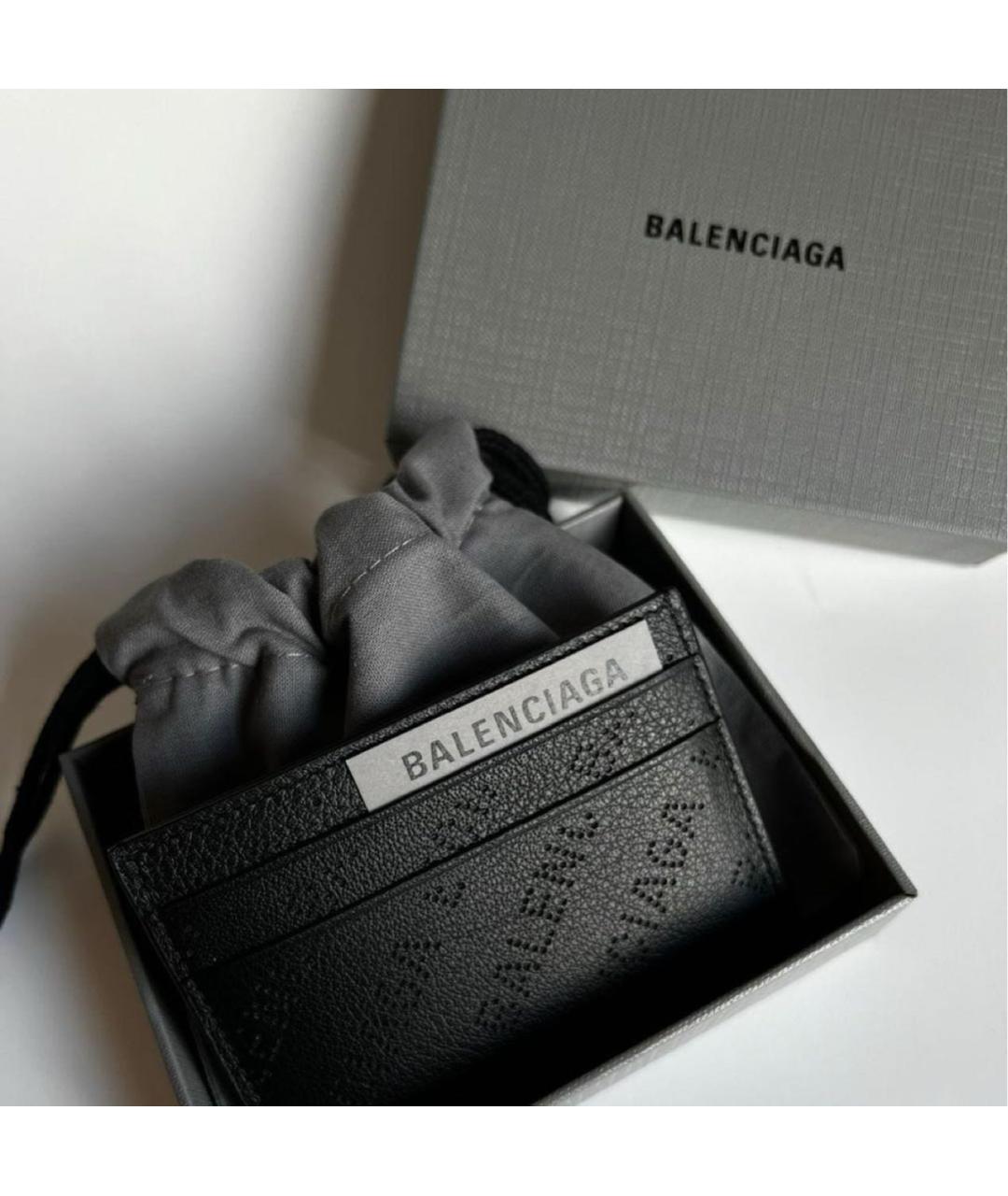 BALENCIAGA Черный кожаный кардхолдер, фото 4
