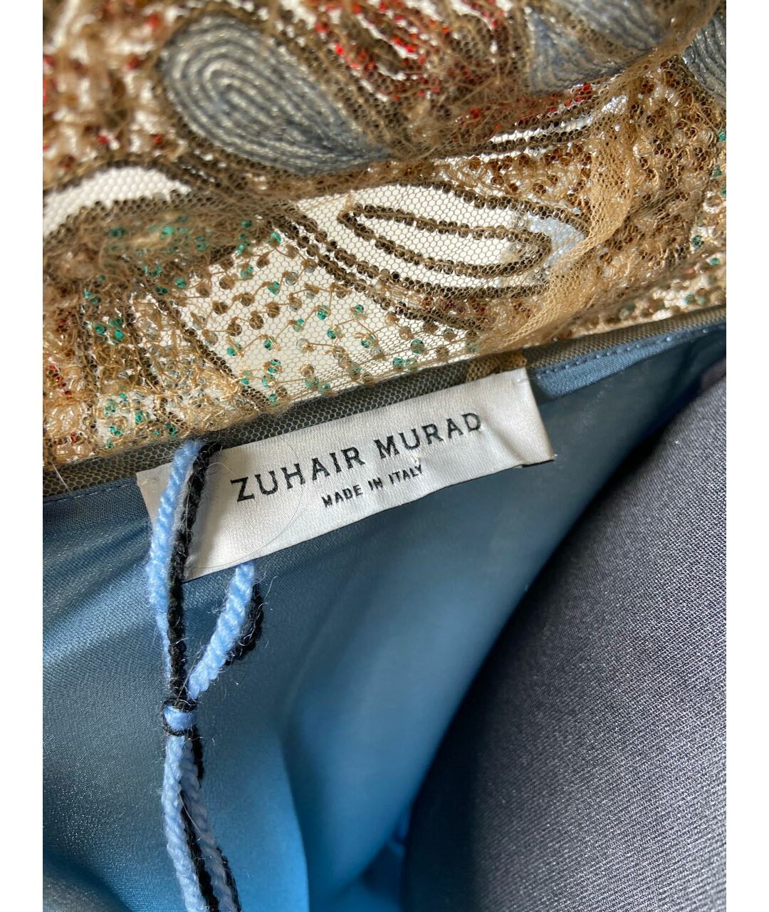 ZUHAIR MURAD Голубое шифоновое повседневное платье, фото 7