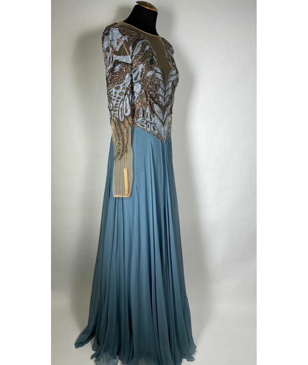 ZUHAIR MURAD Голубое шифоновое повседневное платье, фото 2