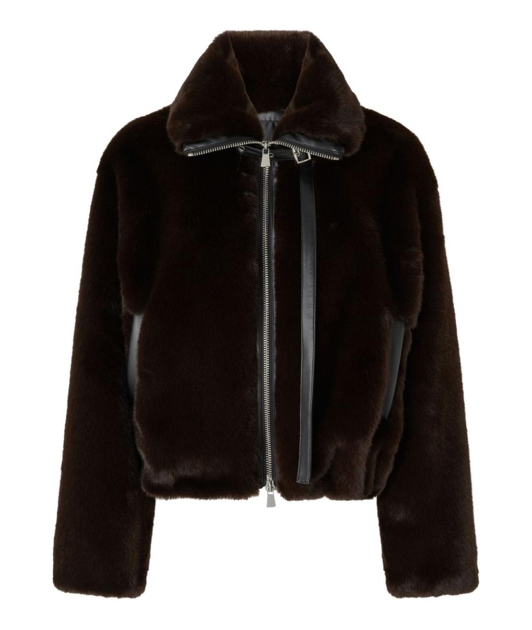 PINKO Коричневая полиэстеровая шуба, фото 1