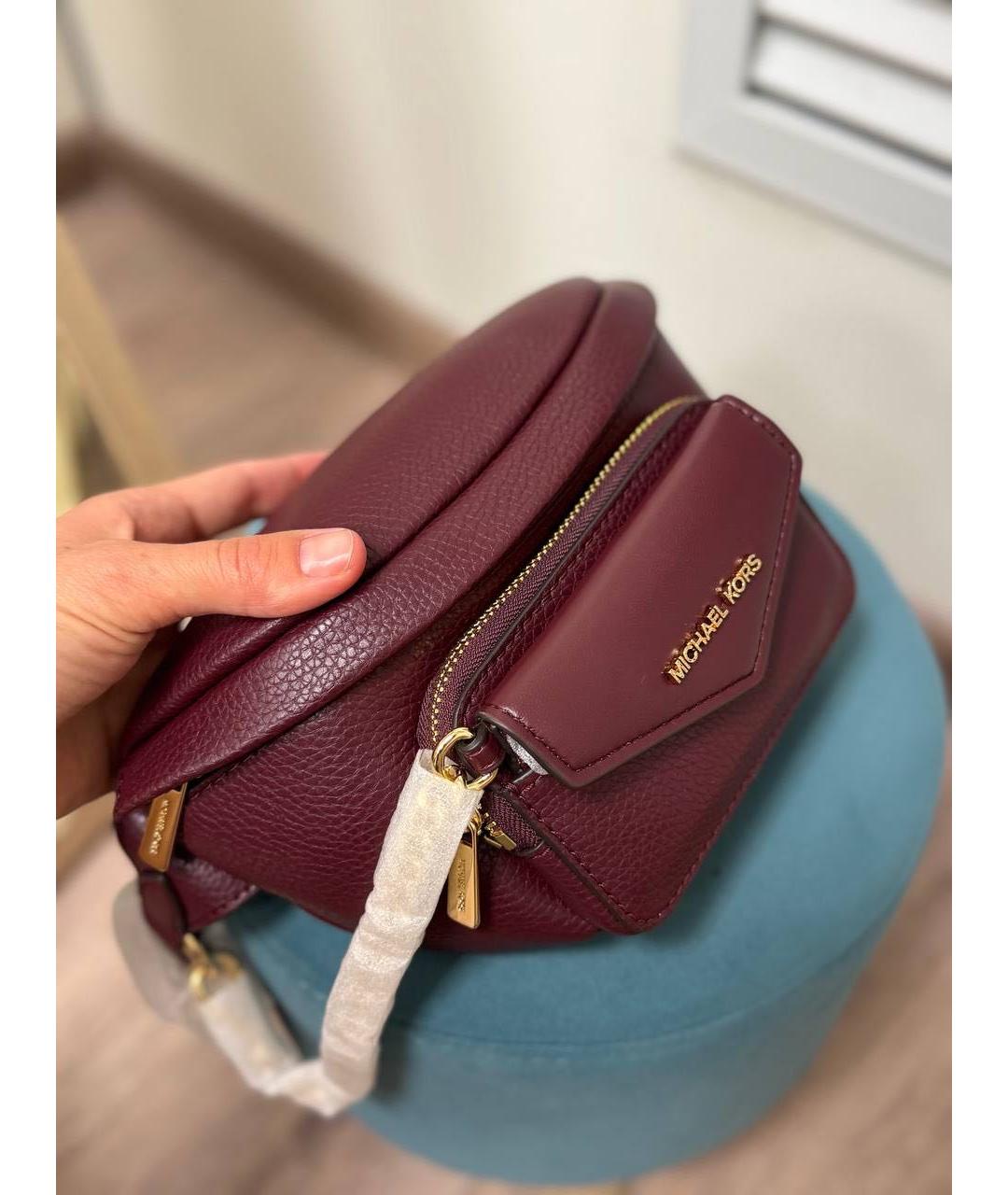 MICHAEL KORS Бордовая кожаная поясная сумка, фото 3
