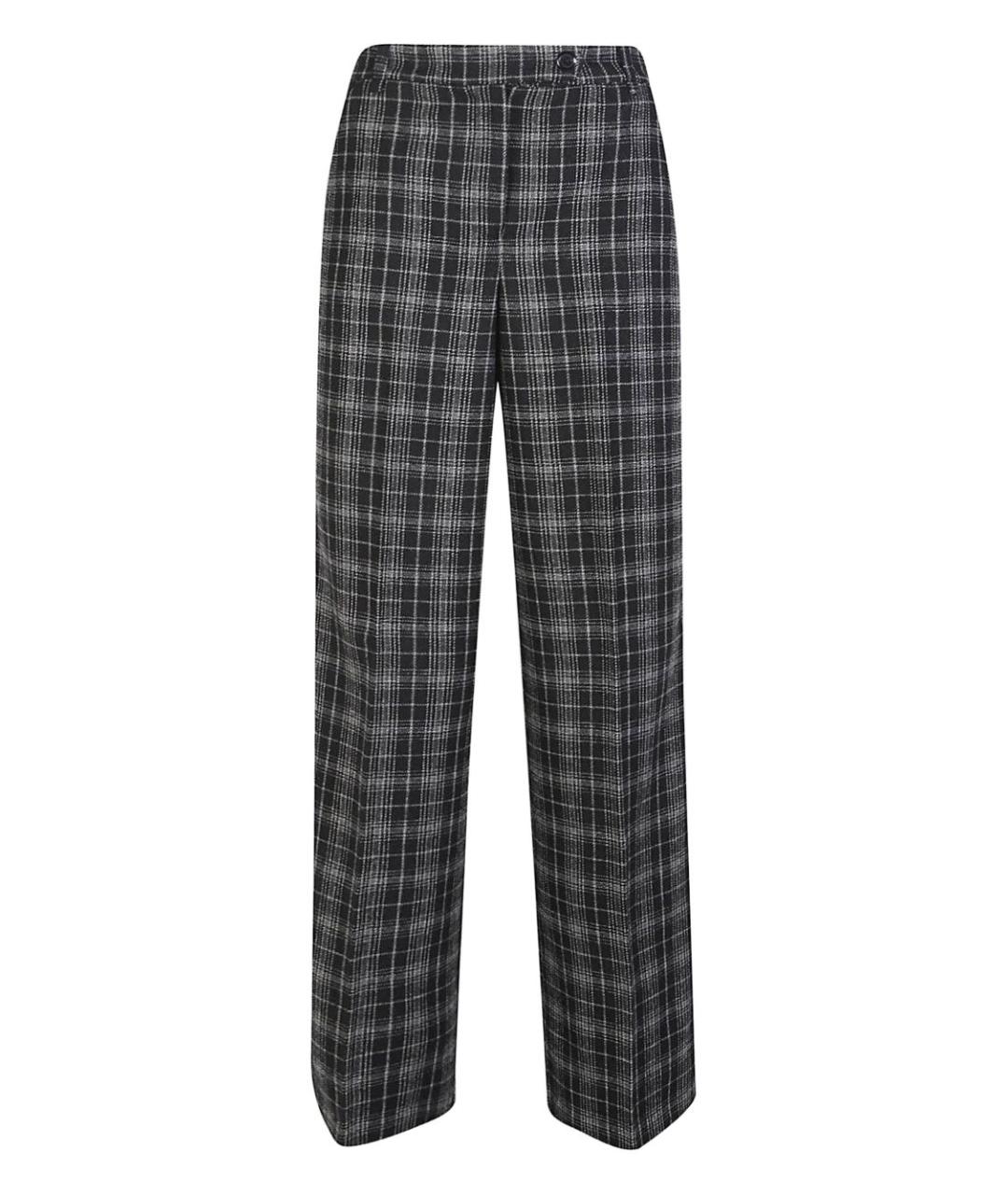 PINKO Антрацитовые шерстяные прямые брюки, фото 1
