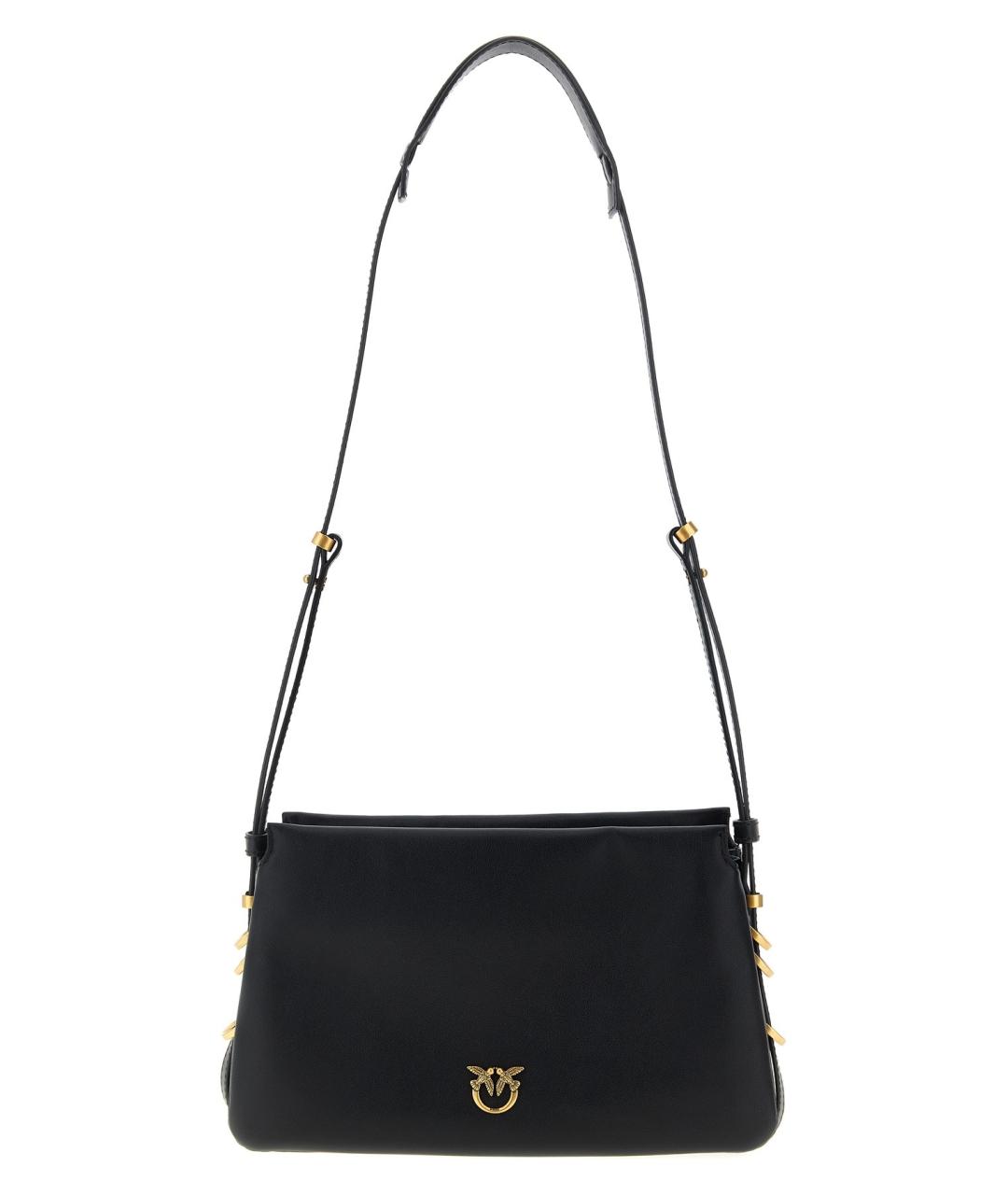 PINKO Черная кожаная сумка через плечо, фото 1