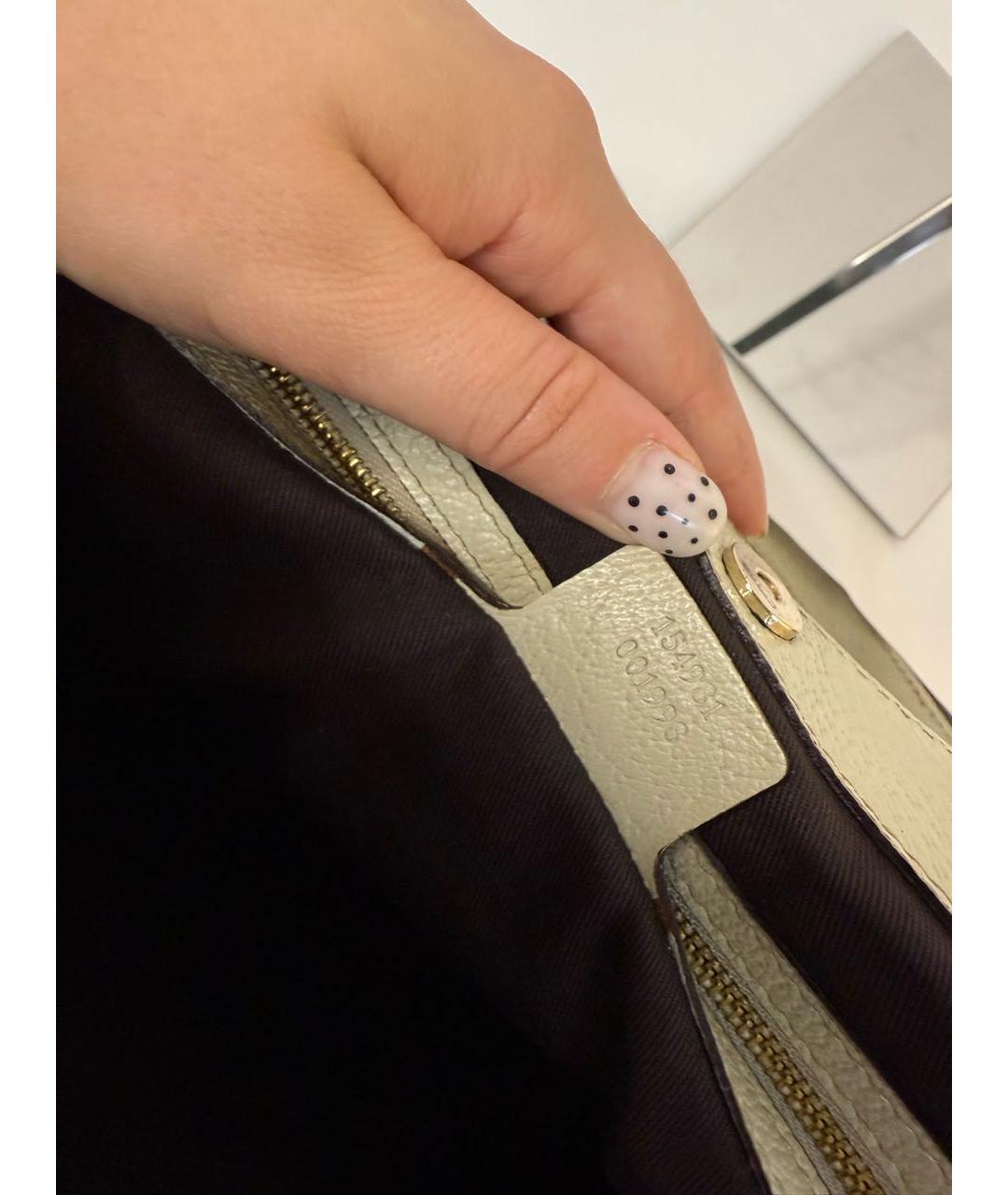 GUCCI Бежевая тканевая сумка с короткими ручками, фото 5