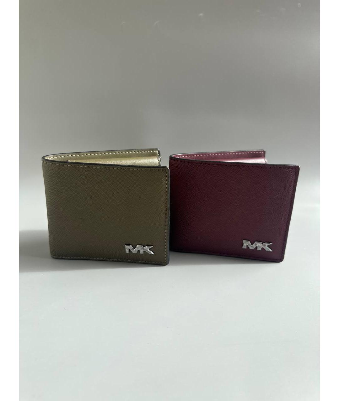 MICHAEL KORS Бордовый кожаный кошелек, фото 7