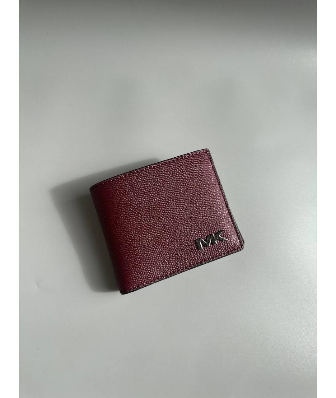 MICHAEL KORS Бордовый кожаный кошелек, фото 6