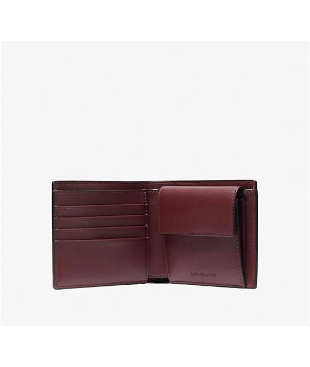MICHAEL KORS Бордовый кожаный кошелек, фото 2