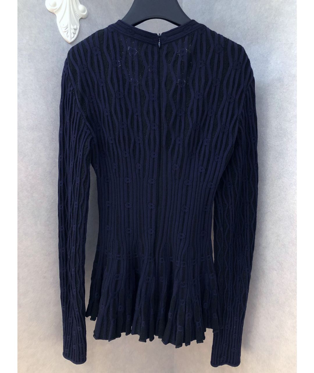 ALAIA Темно-синий шерстяной джемпер / свитер, фото 2