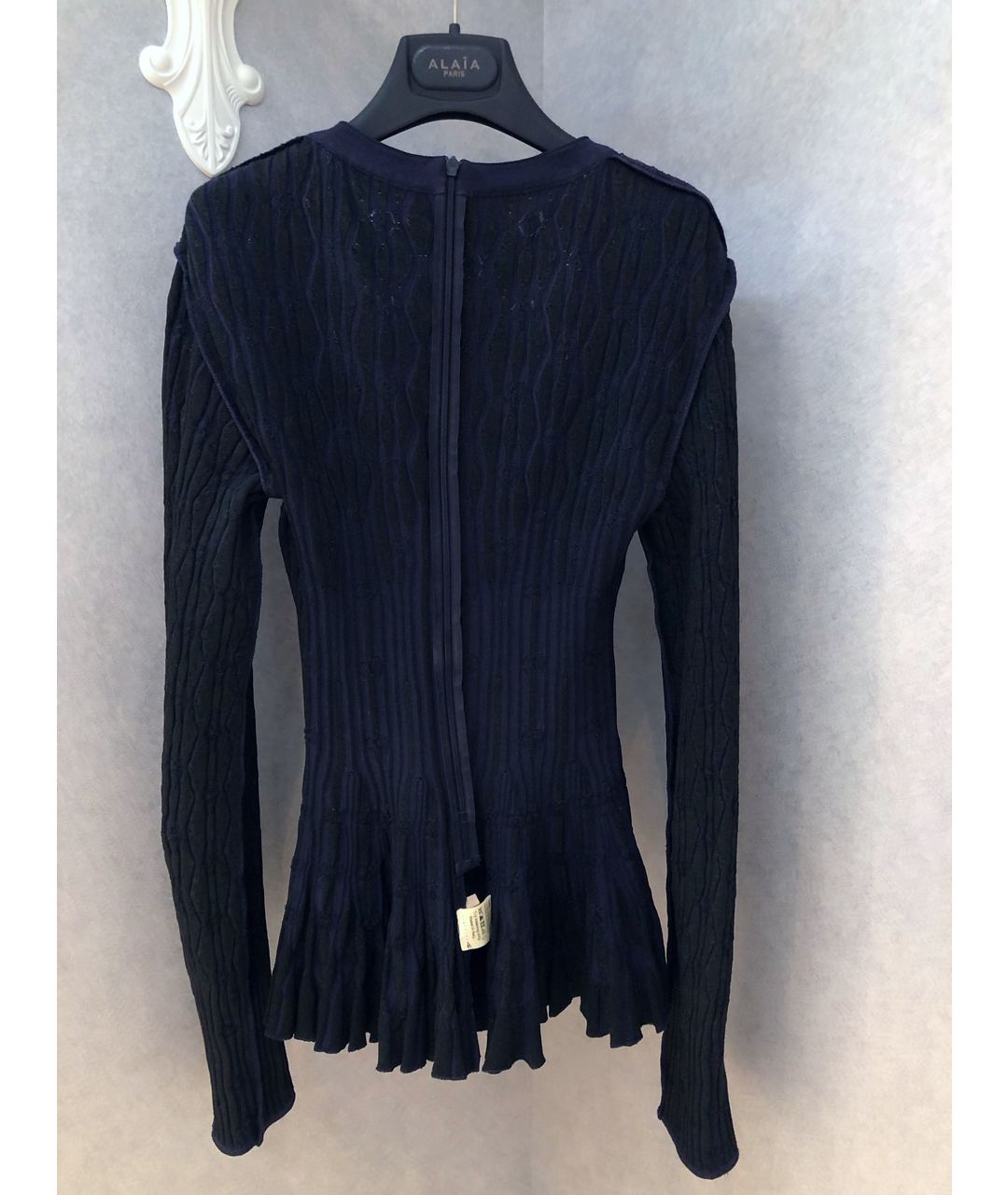 ALAIA Темно-синий шерстяной джемпер / свитер, фото 3
