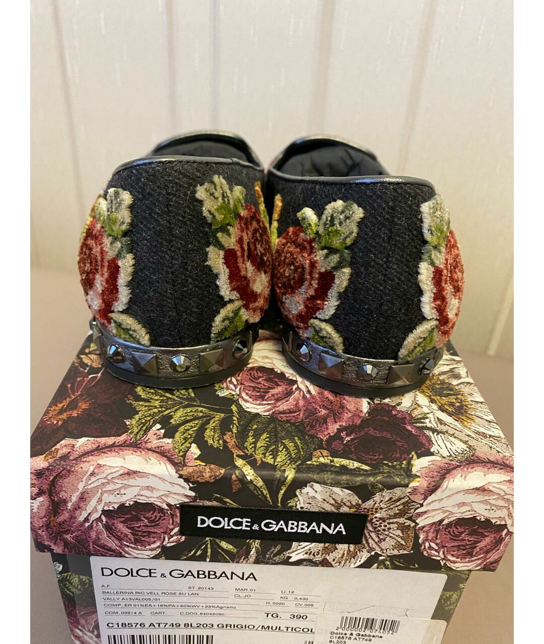DOLCE&GABBANA Серые текстильные лоферы, фото 4