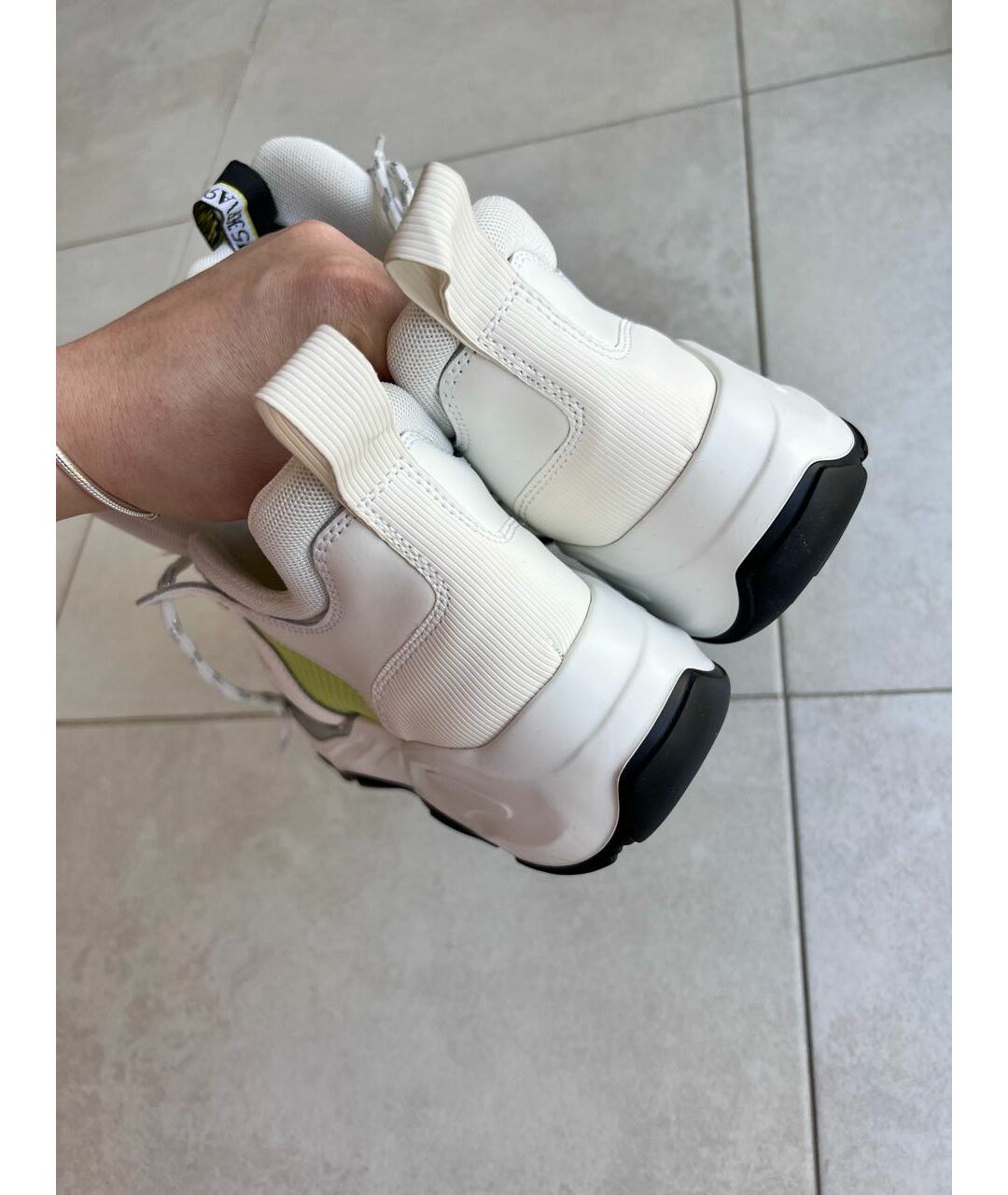 FABI Белые кожаные кроссовки, фото 4