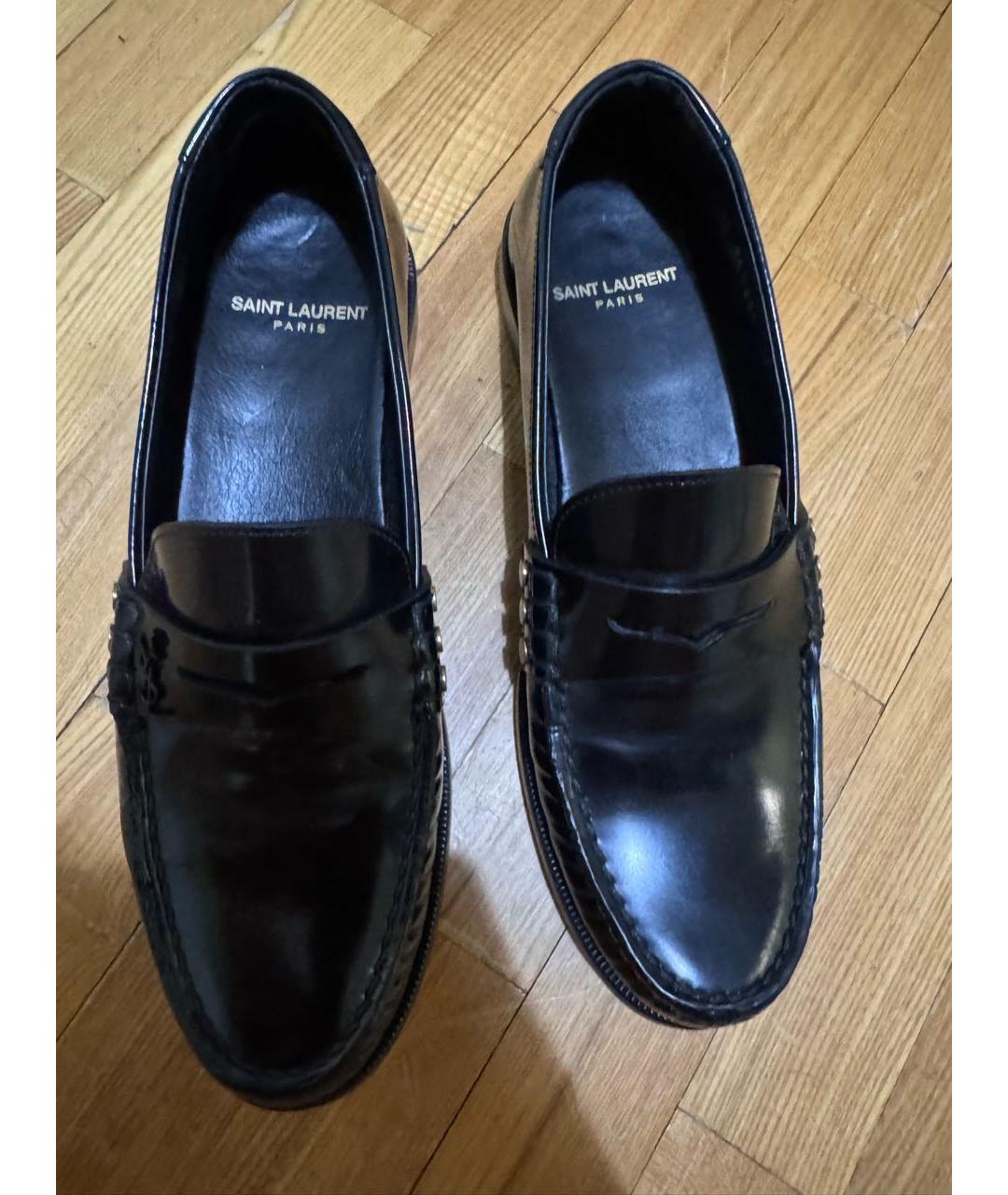 SAINT LAURENT Черные кожаные лоферы, фото 6
