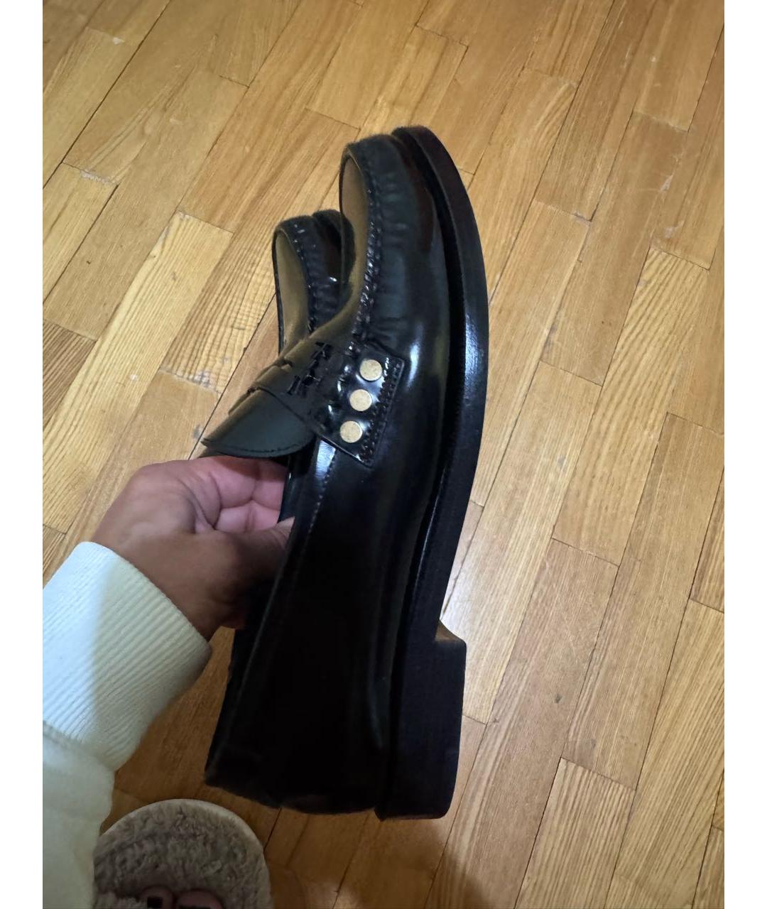 SAINT LAURENT Черные кожаные лоферы, фото 9
