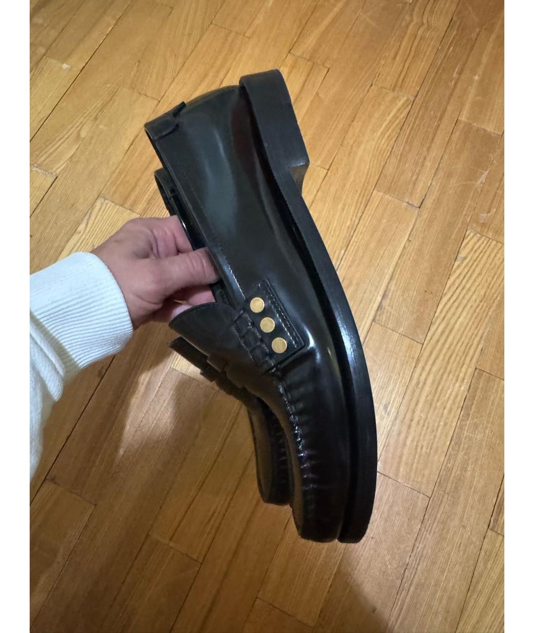 SAINT LAURENT Черные кожаные лоферы, фото 8