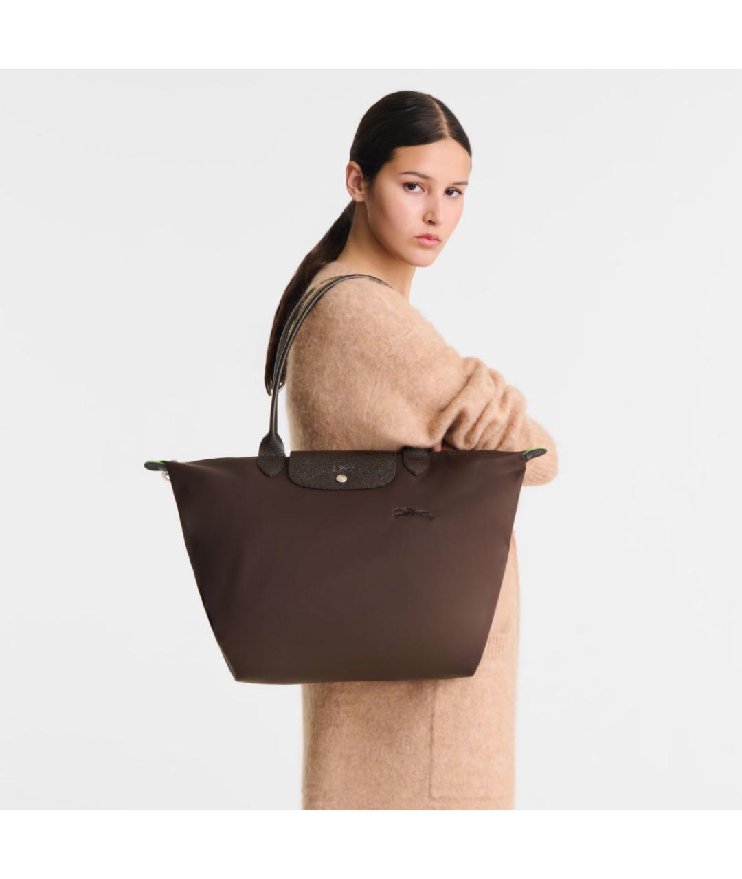 LONGCHAMP Коричневая кожаная сумка тоут, фото 5