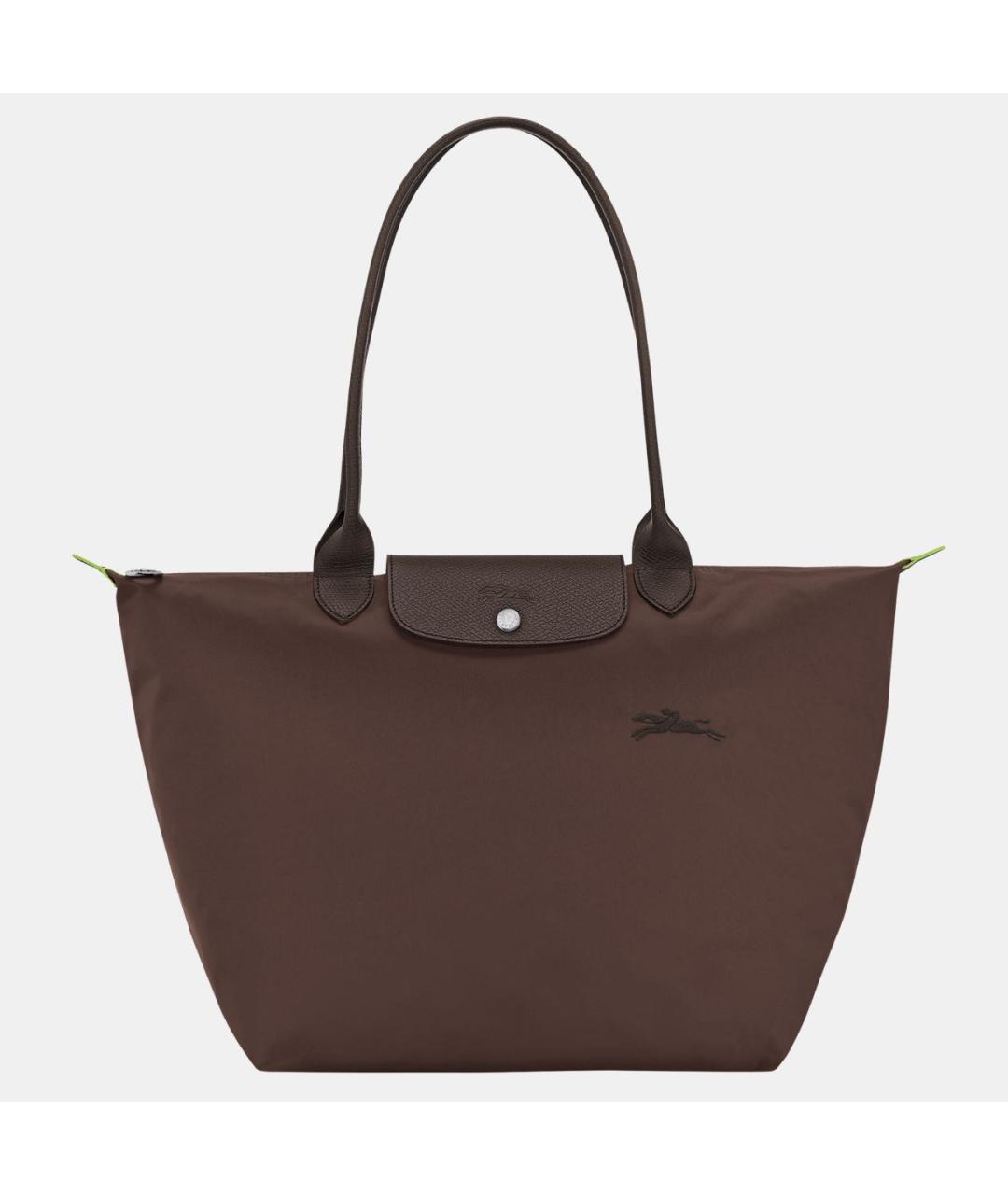LONGCHAMP Коричневая кожаная сумка тоут, фото 9