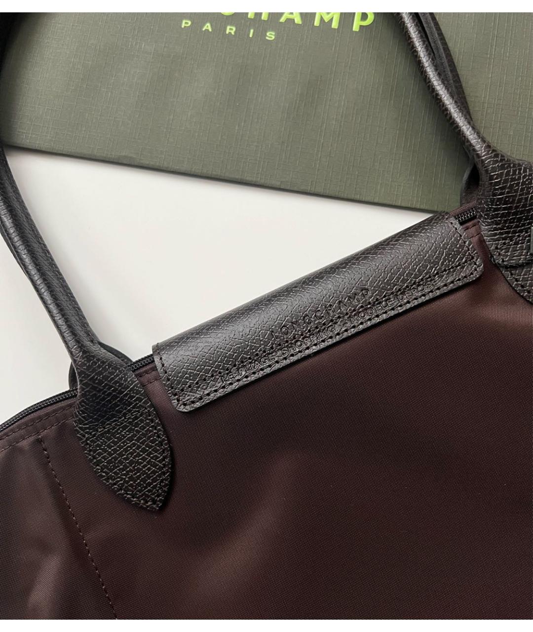 LONGCHAMP Коричневая кожаная сумка тоут, фото 8