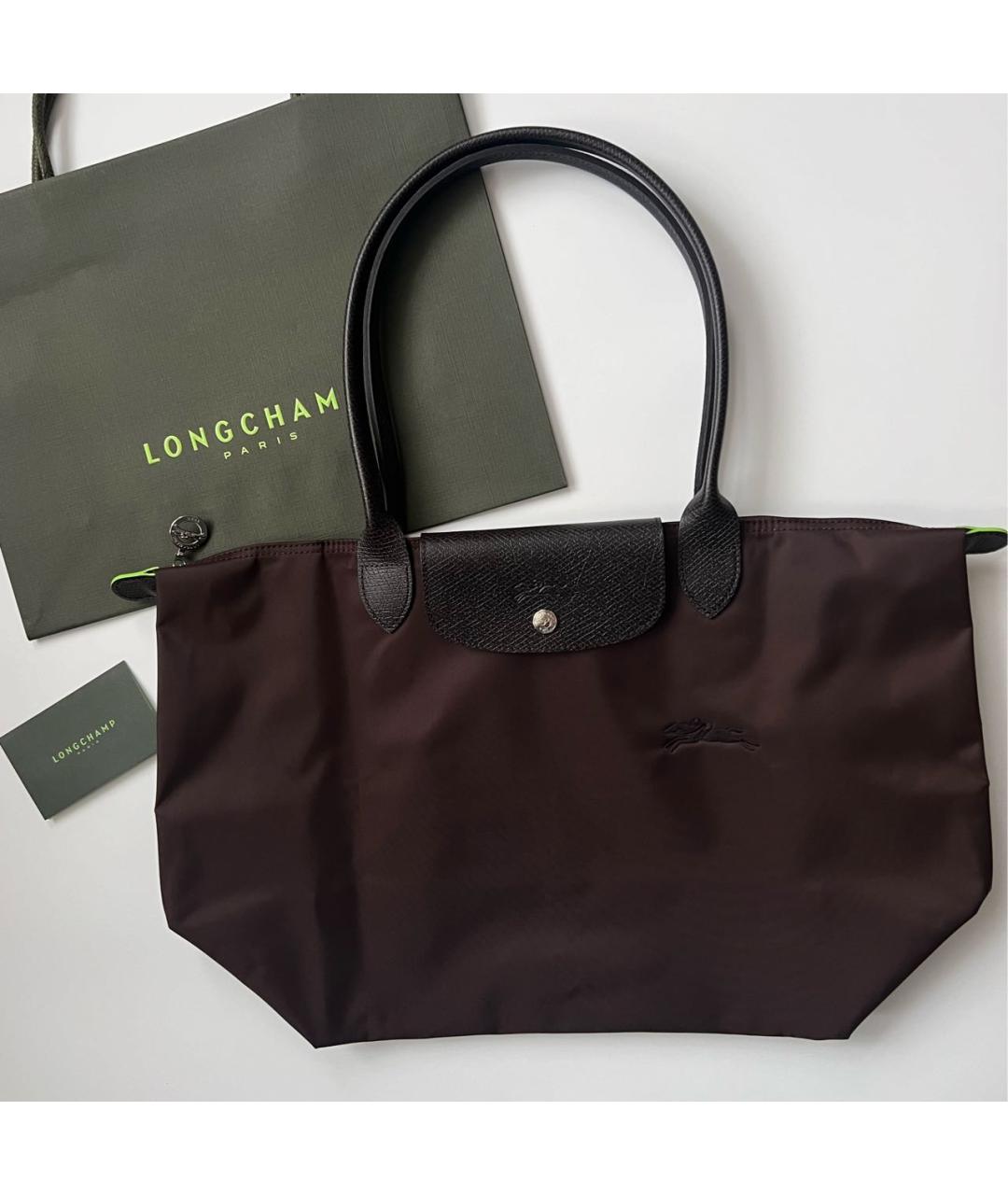 LONGCHAMP Коричневая кожаная сумка тоут, фото 6