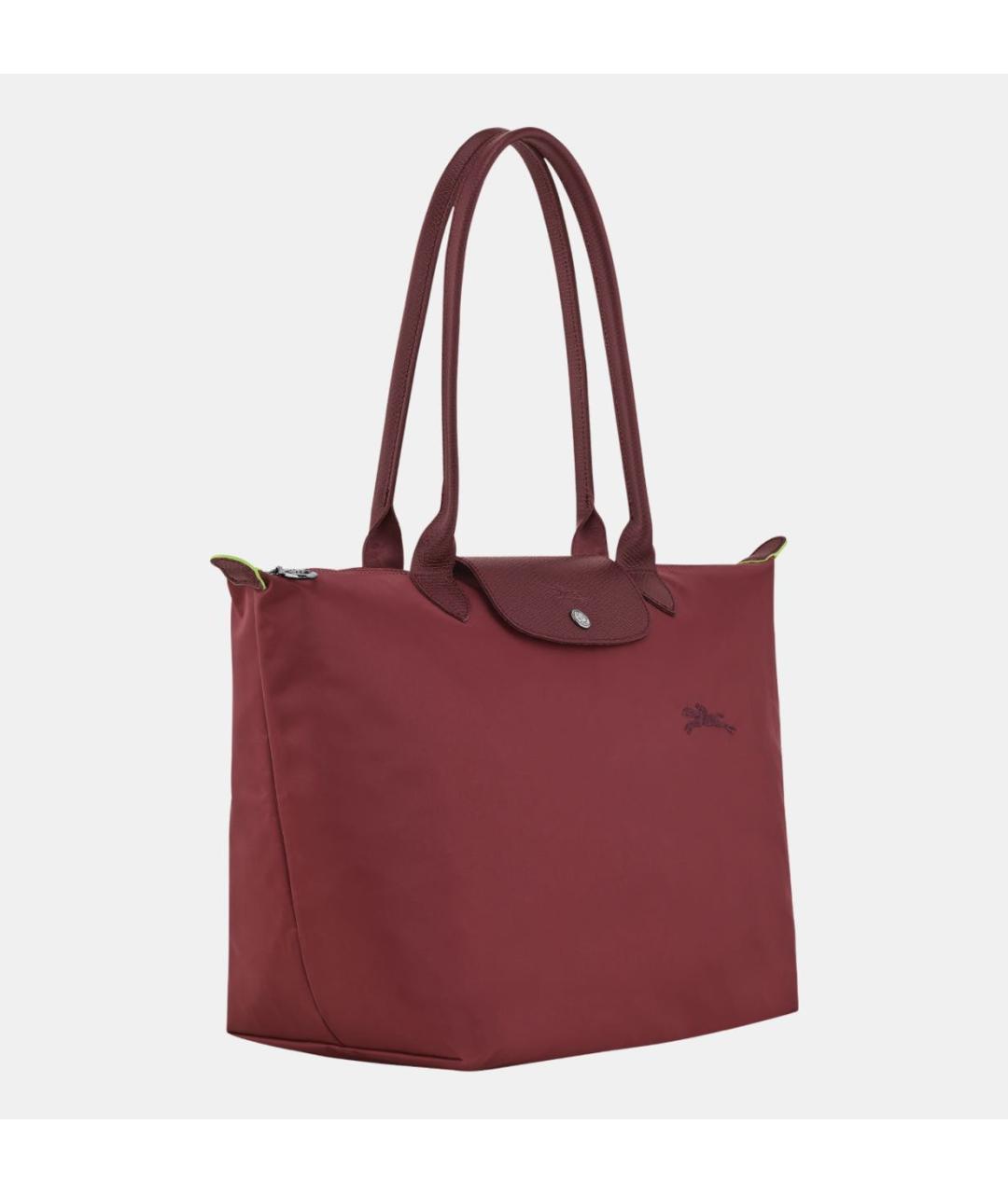 LONGCHAMP Бордовая кожаная сумка тоут, фото 2
