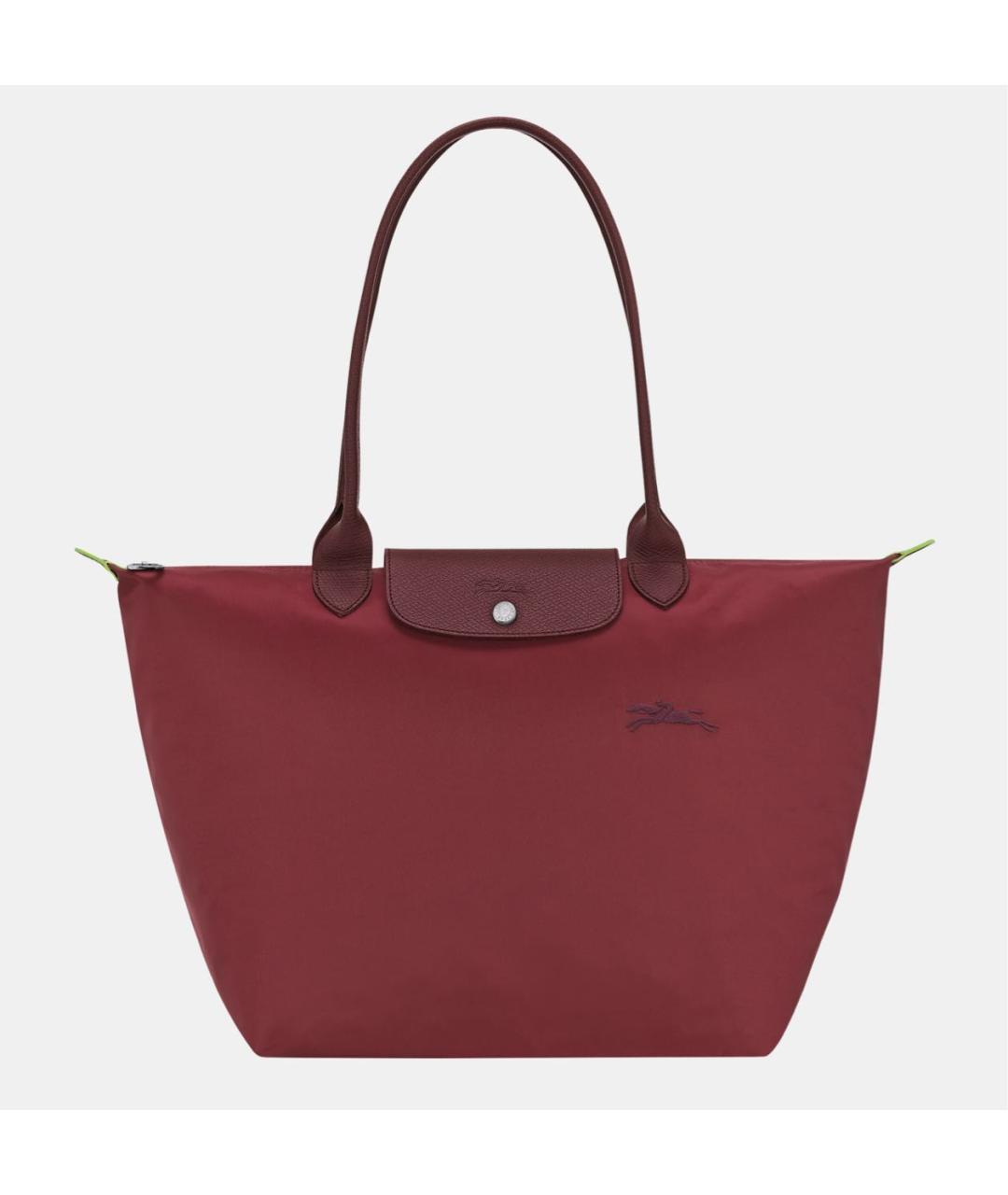 LONGCHAMP Бордовая кожаная сумка тоут, фото 9