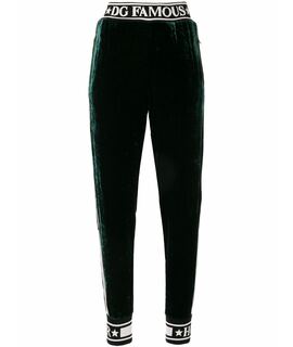 

Брюки узкие DOLCE&GABBANA Fluid Velvet Jogging Pants In Green