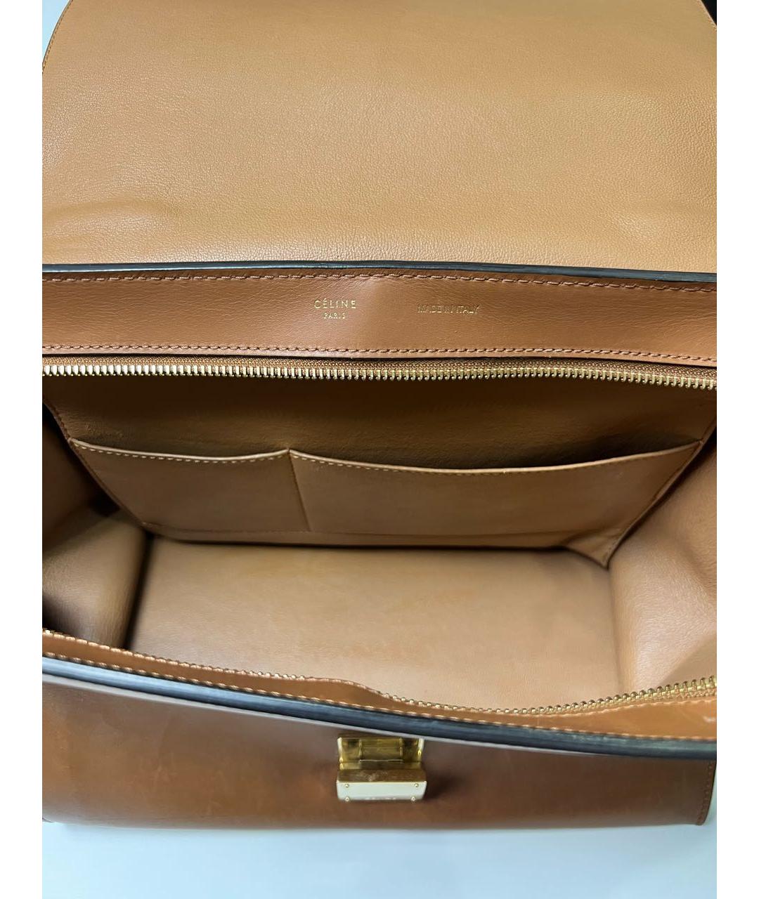 CELINE Коричневая кожаная сумка через плечо, фото 6