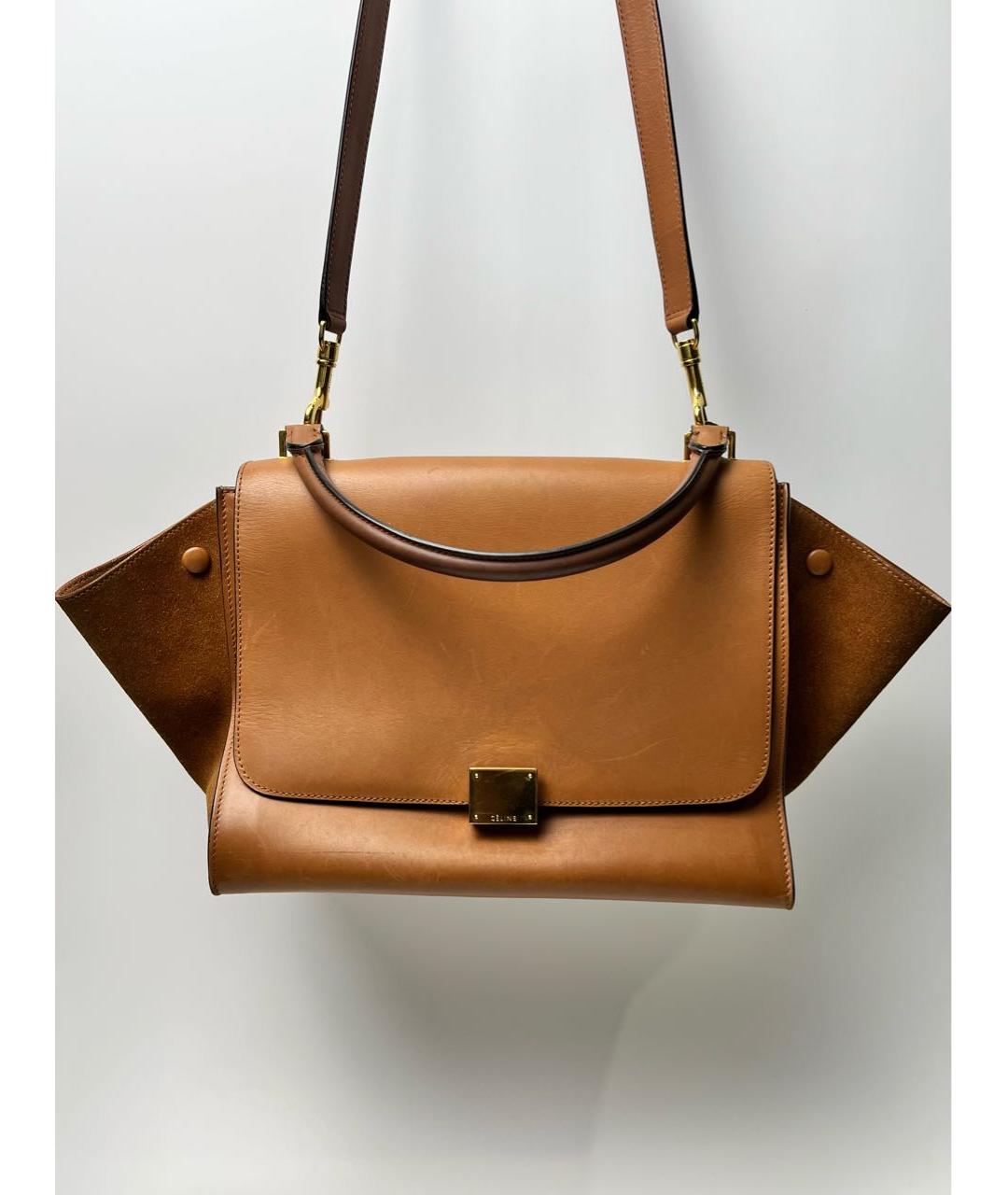 CELINE Коричневая кожаная сумка через плечо, фото 2