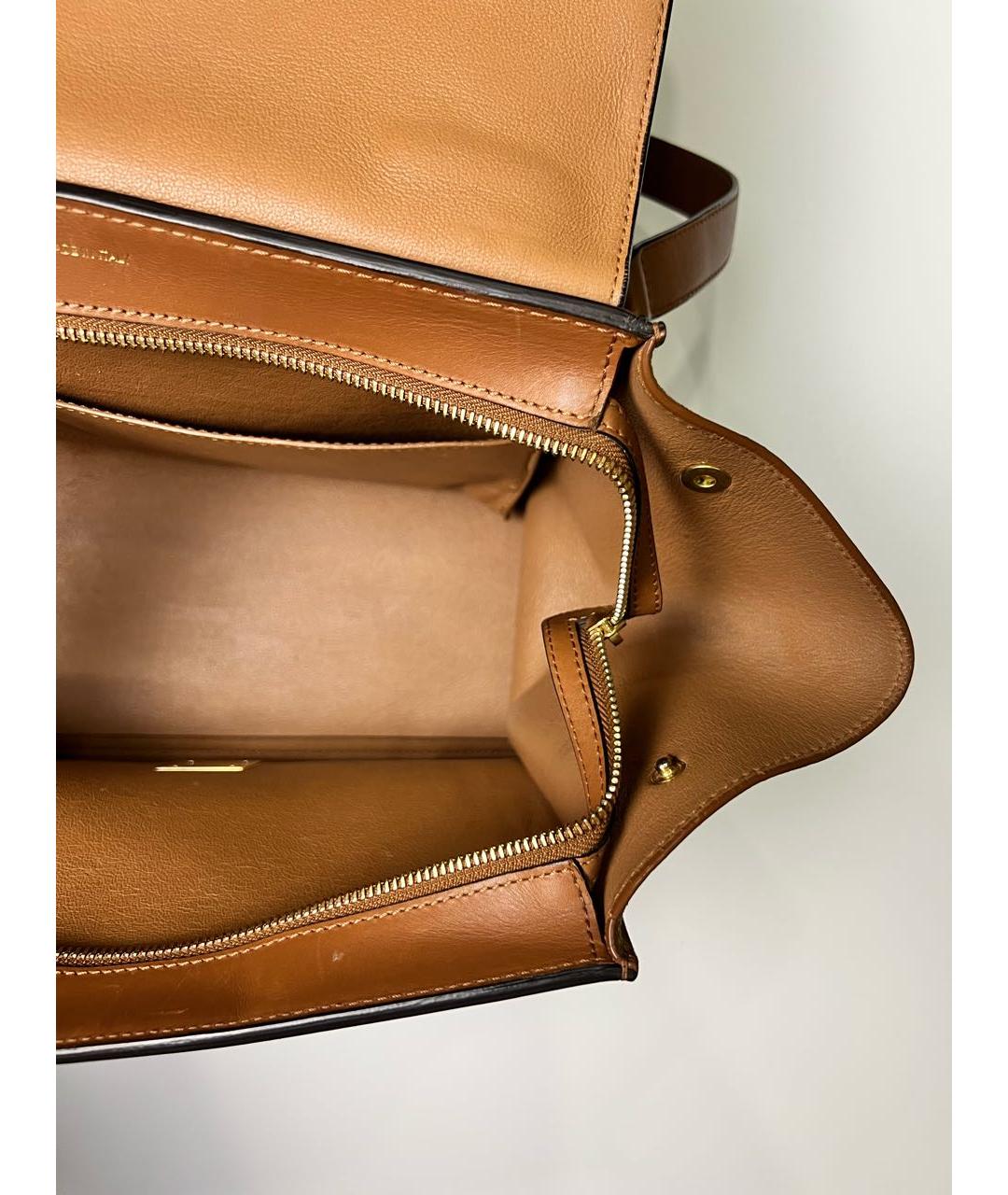 CELINE Коричневая кожаная сумка через плечо, фото 4
