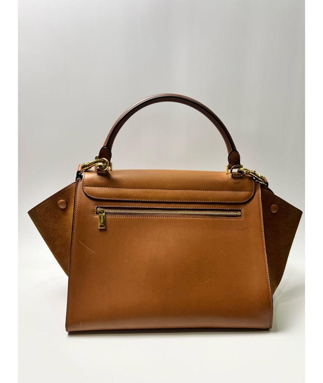 CELINE Коричневая кожаная сумка через плечо, фото 3