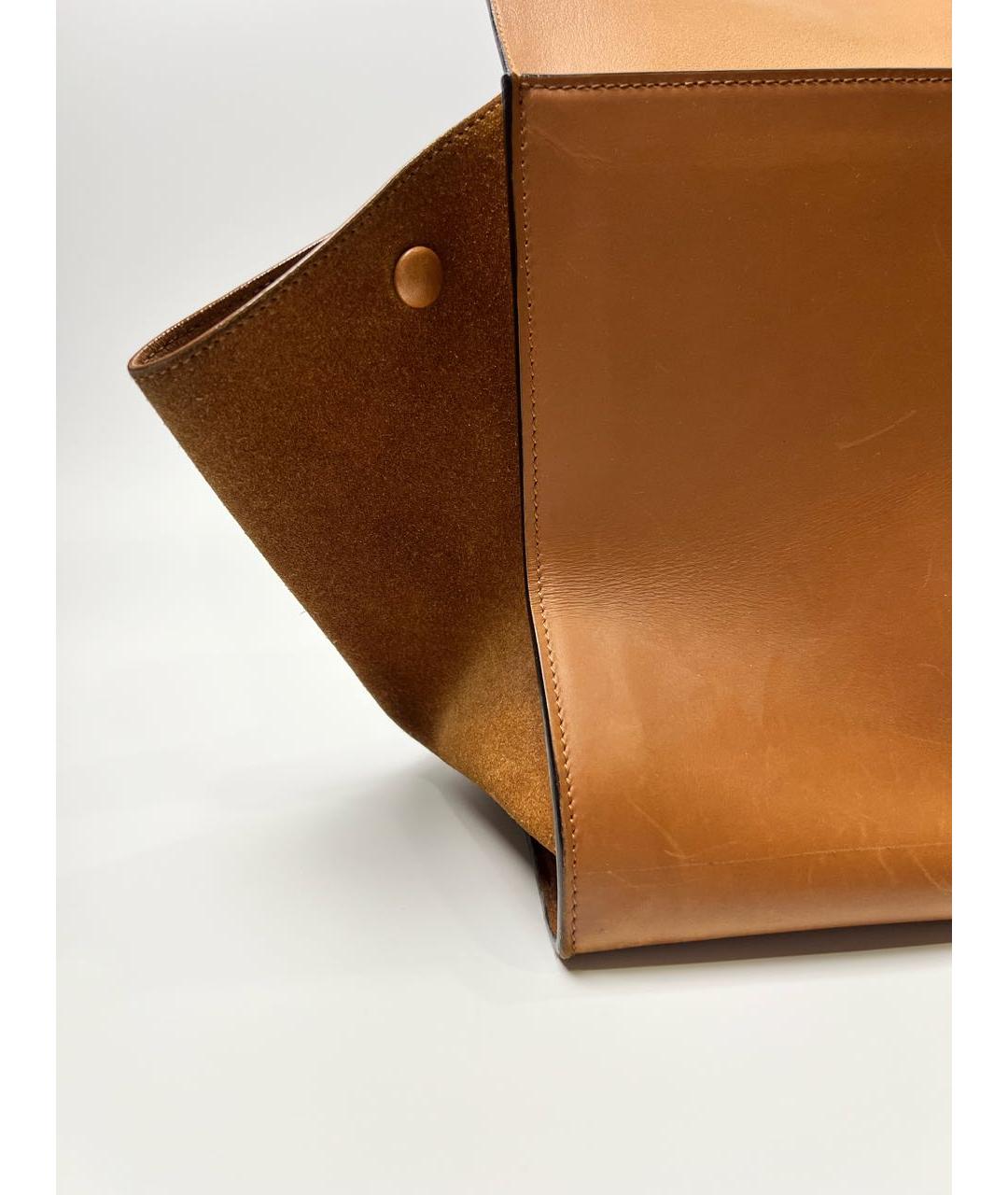 CELINE Коричневая кожаная сумка через плечо, фото 7