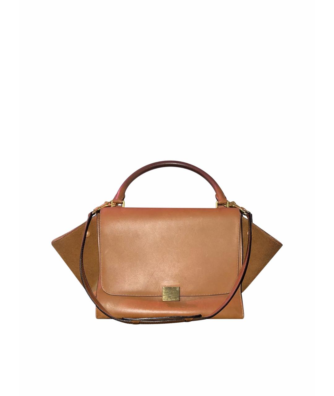 CELINE Коричневая кожаная сумка через плечо, фото 1